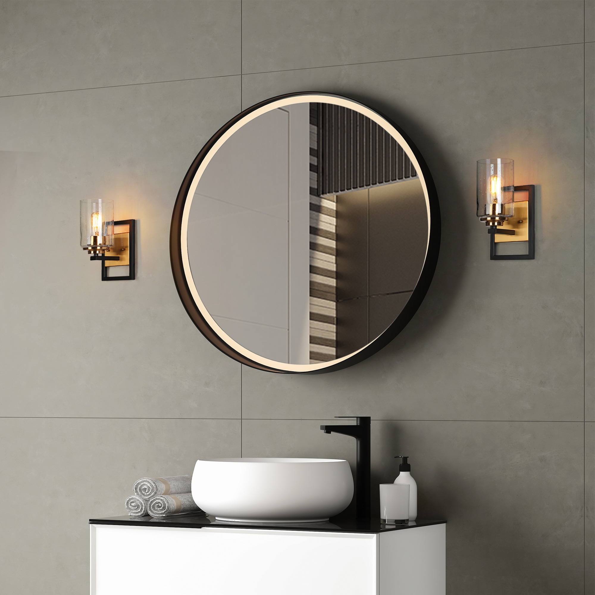 ZEVNI Rythorl 5.5-in W 1-Light Polished Brass Modern/Contemporary LED ...