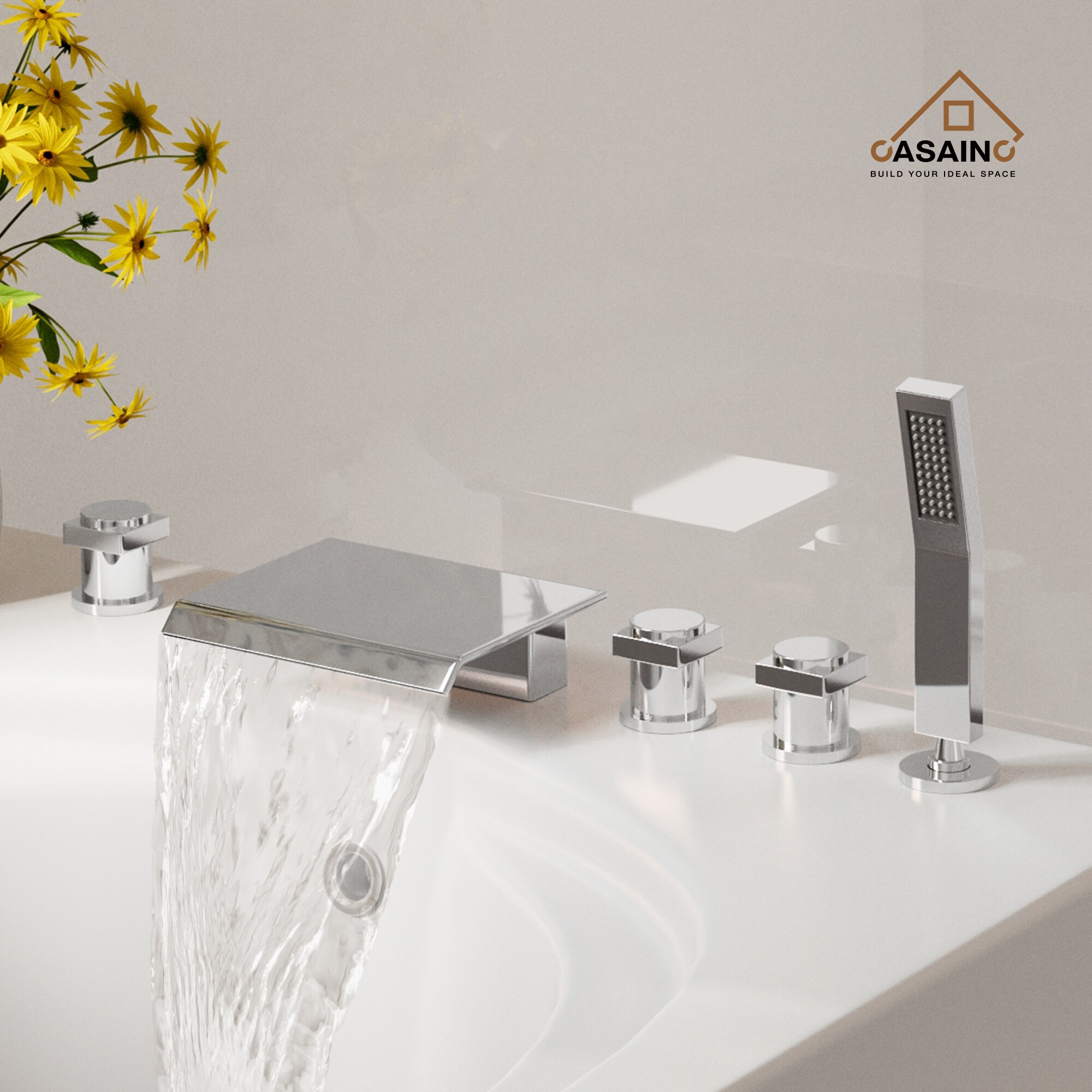 CASAINC KCLT0054-BG Roman-Tub-Faucets - View #3