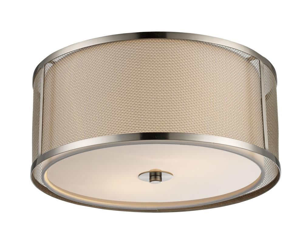 Lucid Lighting 15010 BN 2 -Light 12-in Brushed Nickel Flush Mount Light