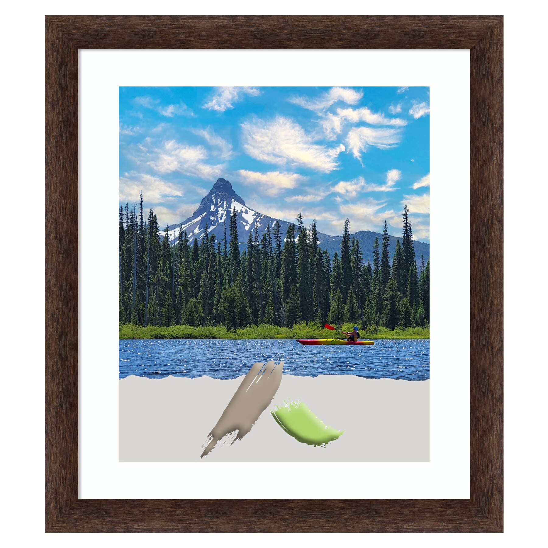 Warm Walnut Narrow Wood Picture Frame 16"x20"