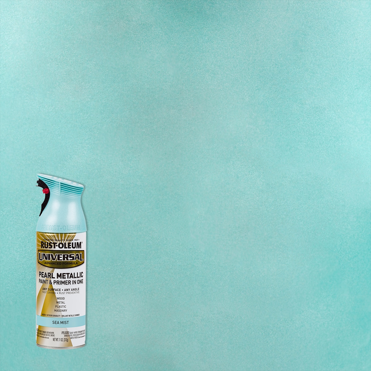 Rust-Oleum 301551 Universal Gloss Sea Mist Pearlescent Spray Paint and Primer In One (NET WT. 11-oz