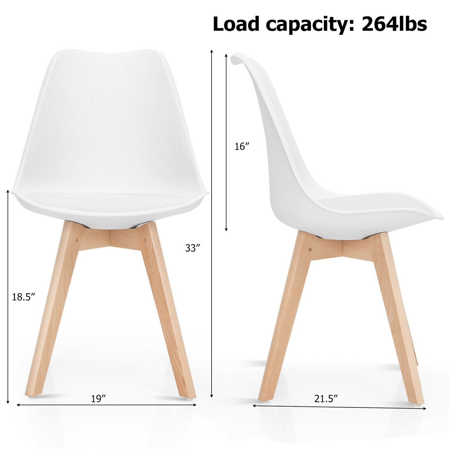 WELLFOR HW-HWY1-66470WH-4 Dining-Chairs - View #9