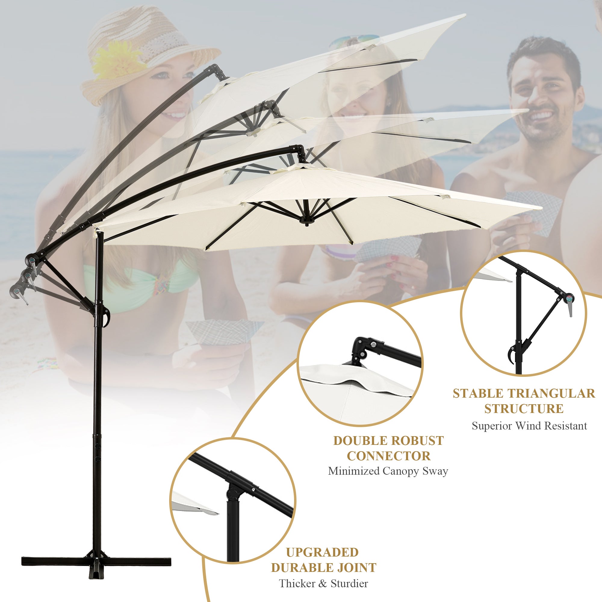 Vecelo PU01-WHT&PUB01-BLK Umbrellas-2 - View #9