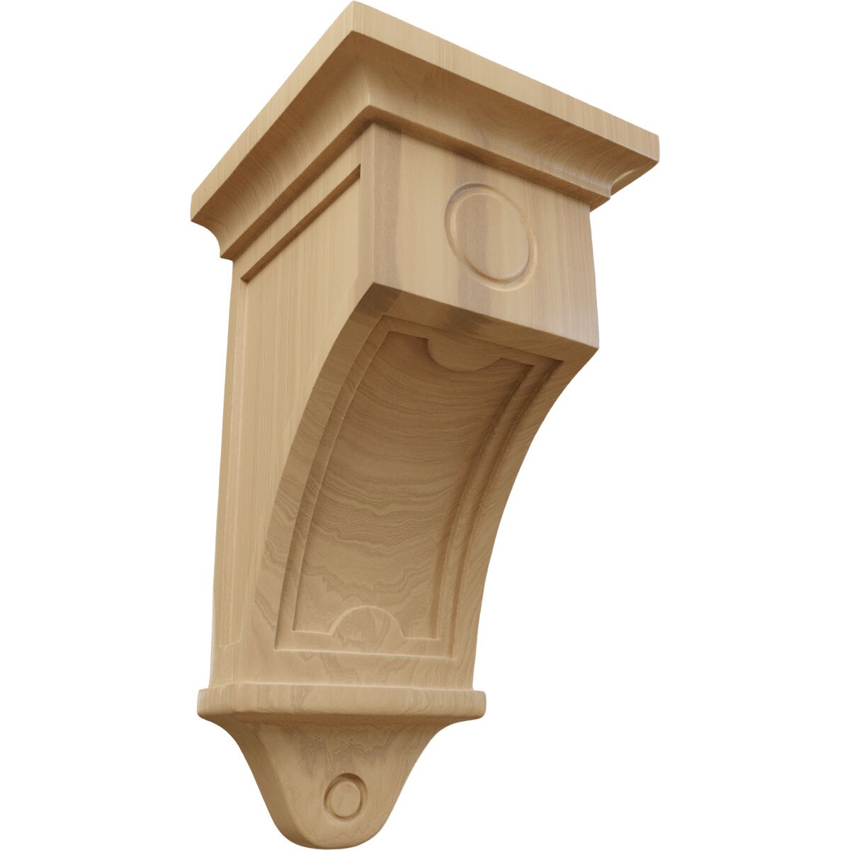 Ekena Millwork COR07X07X14ARCH 7.5-in x 7.5-in x 14-in Unfinished Cherry Wood Paintable/Stainable Corbel