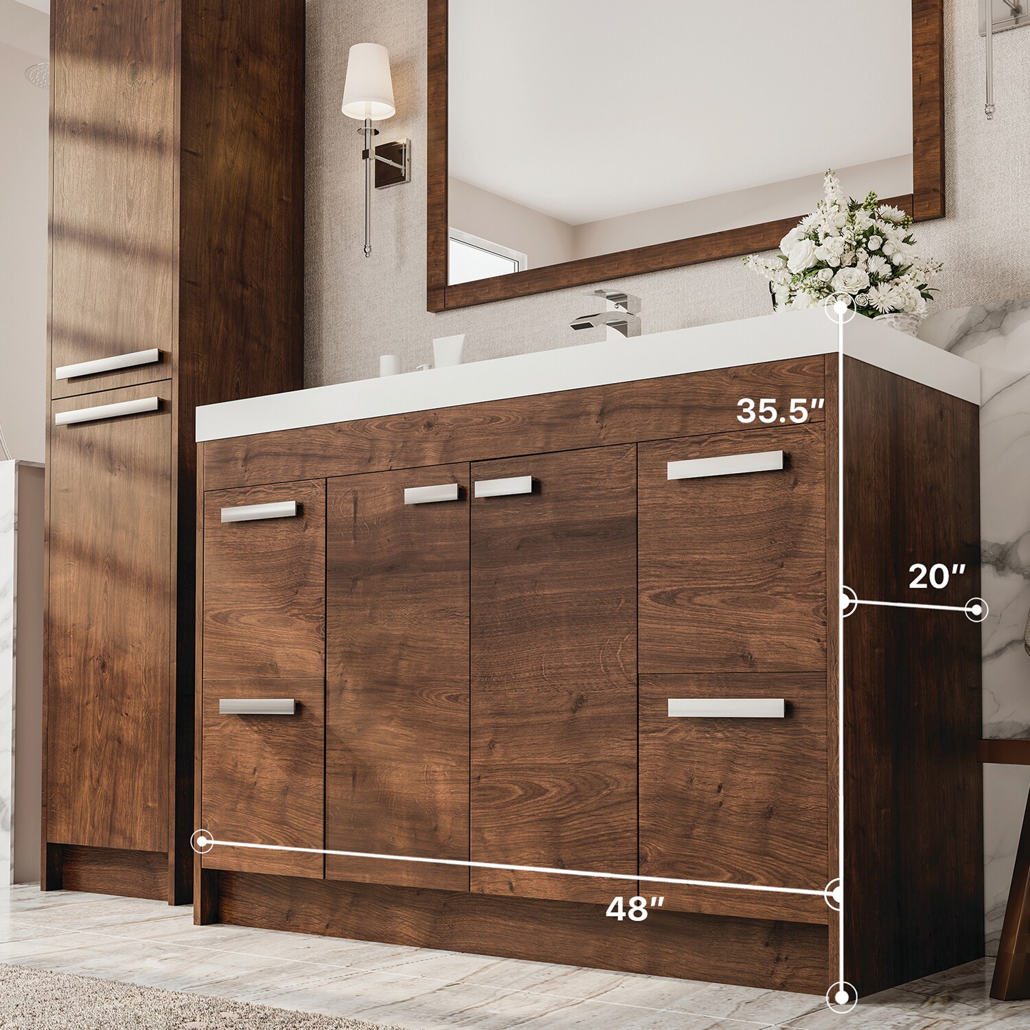 Eviva EVVN1200-8-48RSWD Bath-Vanity-Combo - View #2
