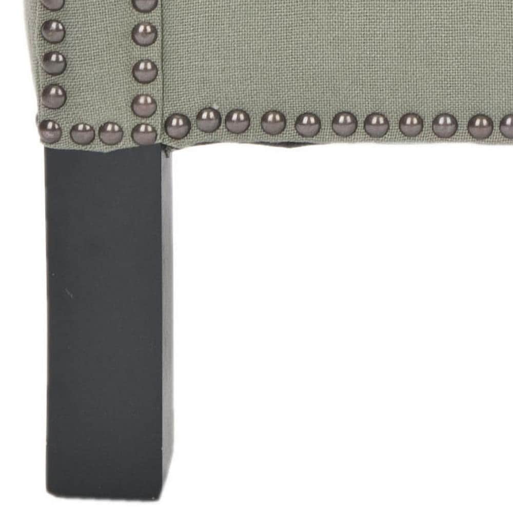 Seamist Gray Linen Upholstered Accent Chair with Birch Legs