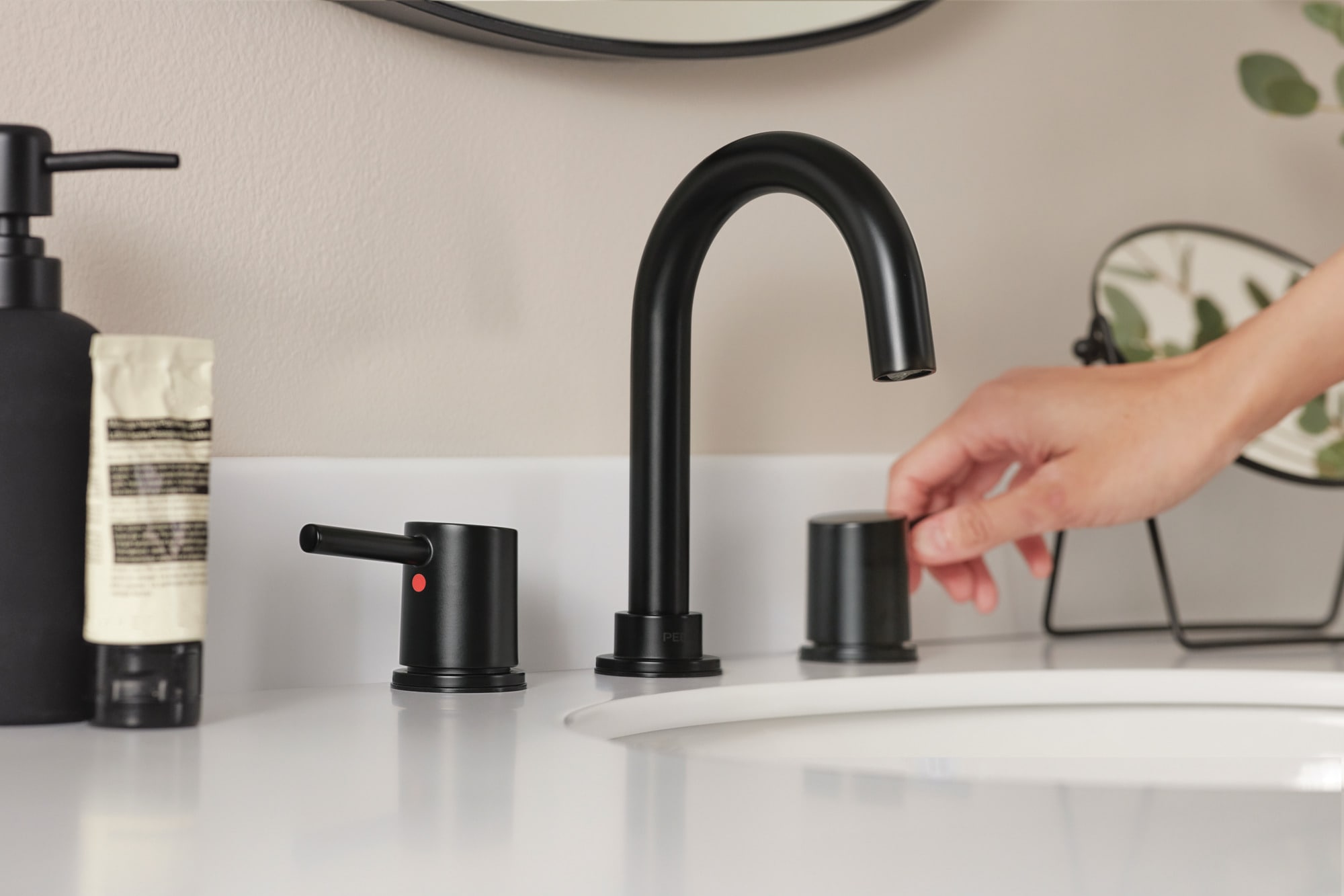Precept Matte Black 2-Handle Widespread Bathroom Faucet