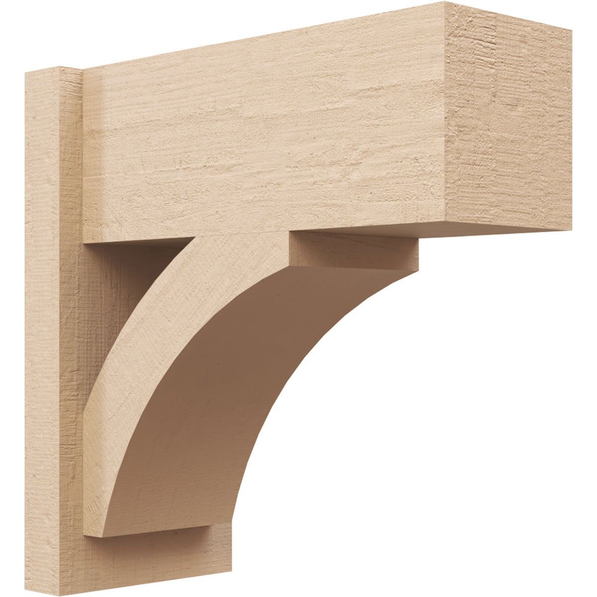 Ekena Millwork 2133918 Timberthane Rough Cedar Faux Wood Thorton Block Outlooker 8-in W x 18-in D x 18-in H Primed Tan