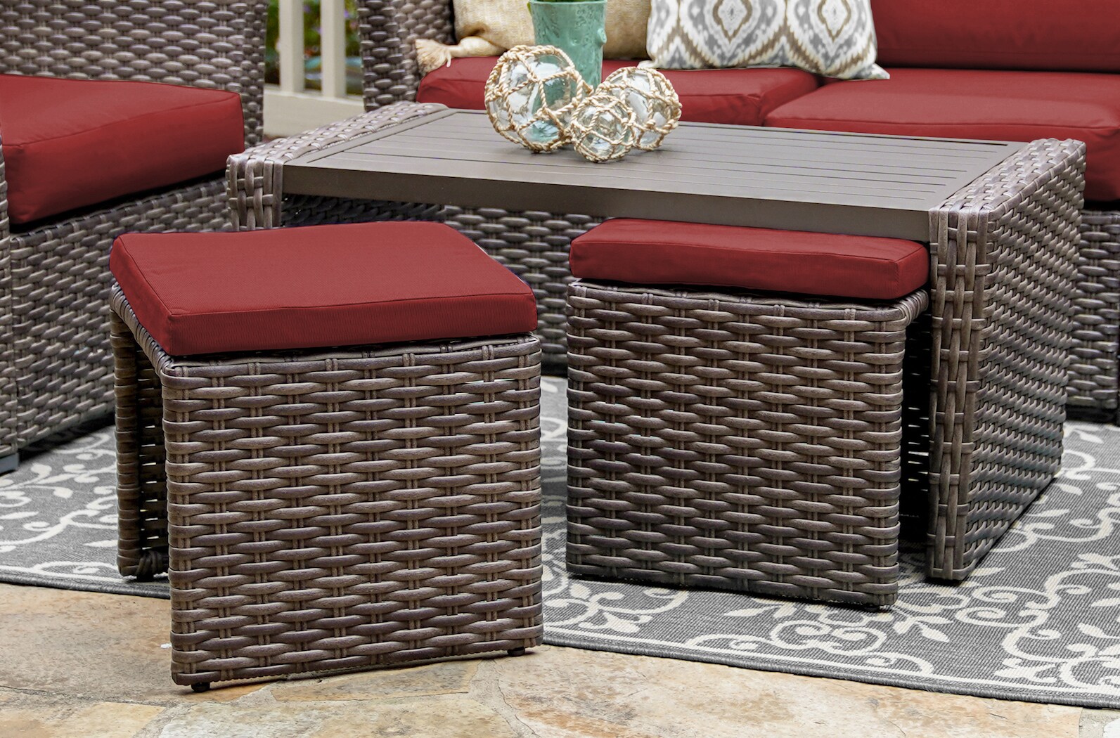 Leisure Made 844019-RED Patio-Conversation-Sets - View #3