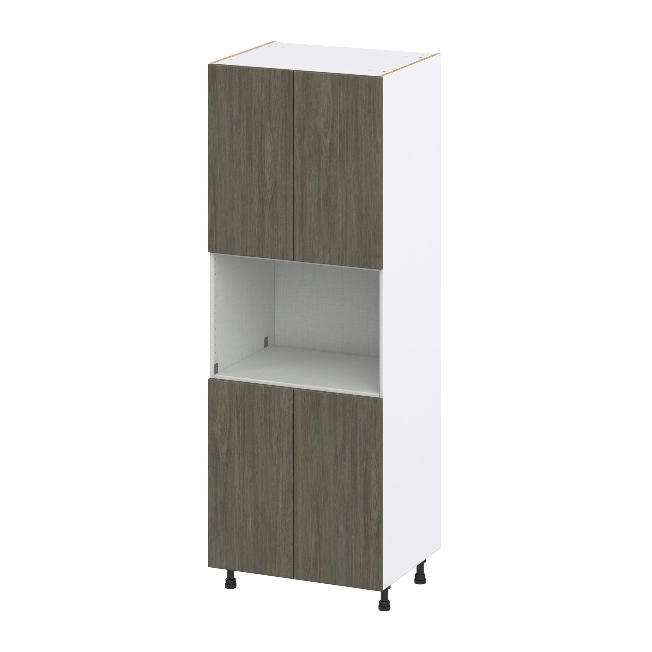 Hugo&Borg DSTM3084.5-SA Savane 30-in W x 84.5-in H x 24-in D Textmel Microwave Pantry Fully assembled Cabinet (Flat Panel Slab)