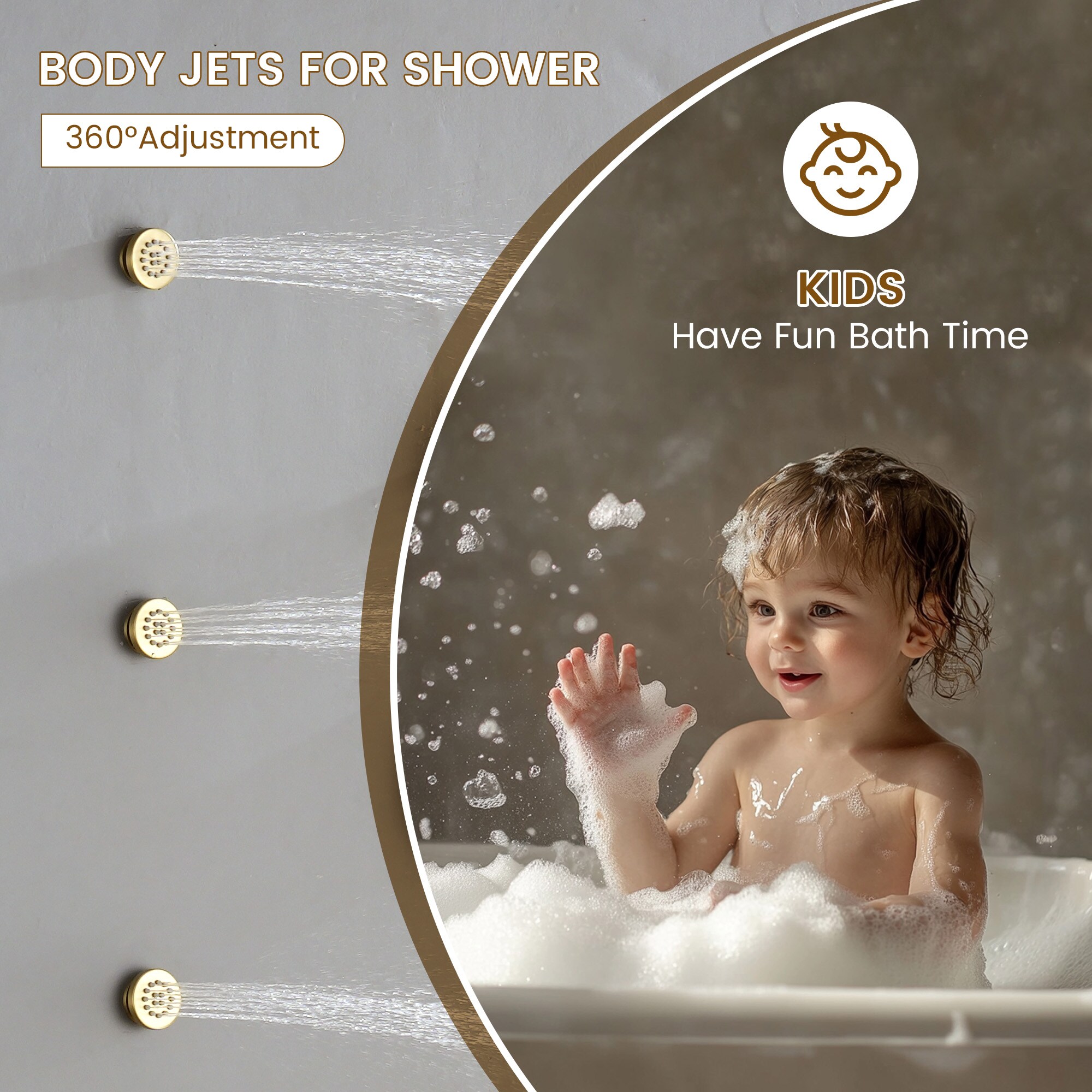 CASAINC CA-A4345-BG Showerhead-Bar-Panels - View #7