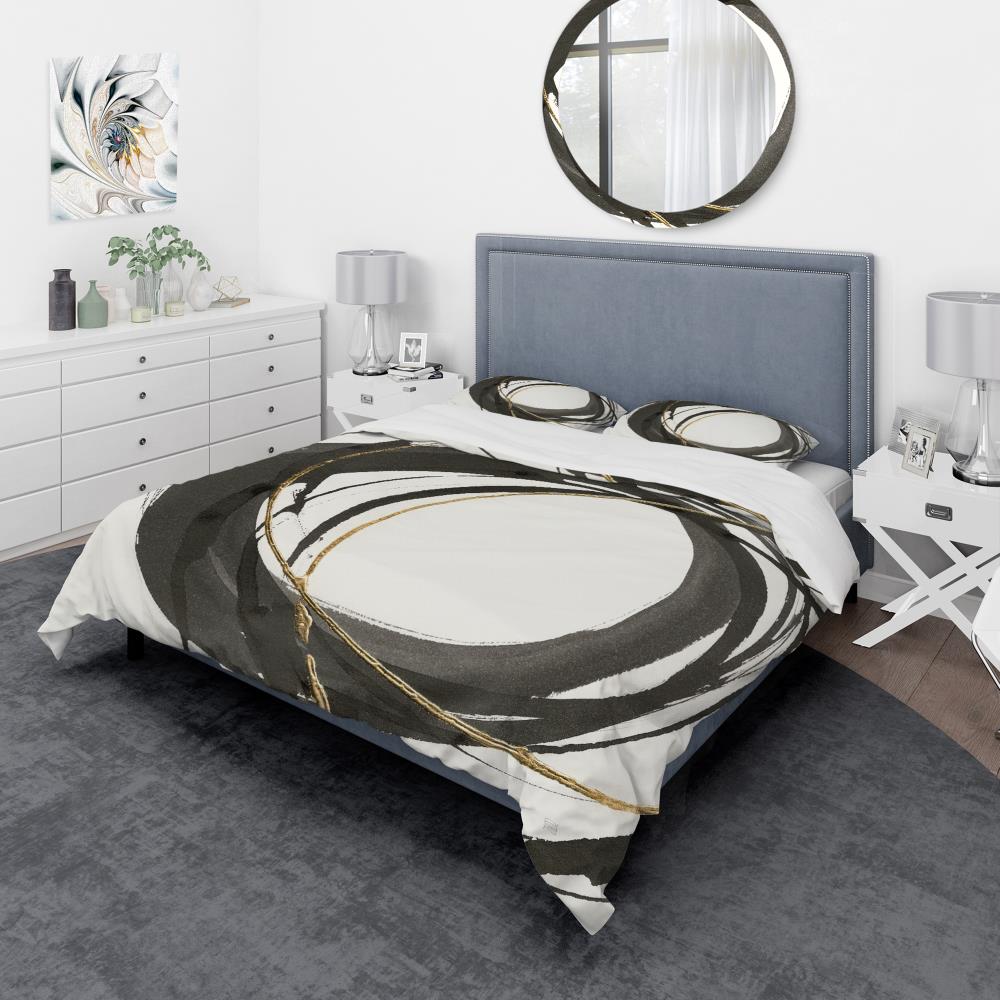 Designart BED30409-Q 3 -Piece Black Queen Duvet cover Set