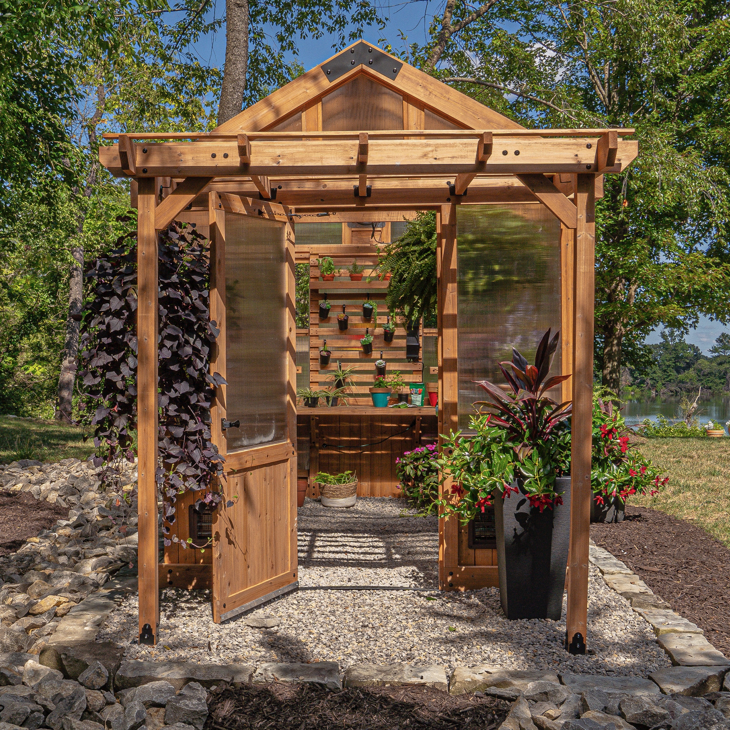 Backyard Discovery 11 x 7 Cedar and Polycarbonate Greenhouse