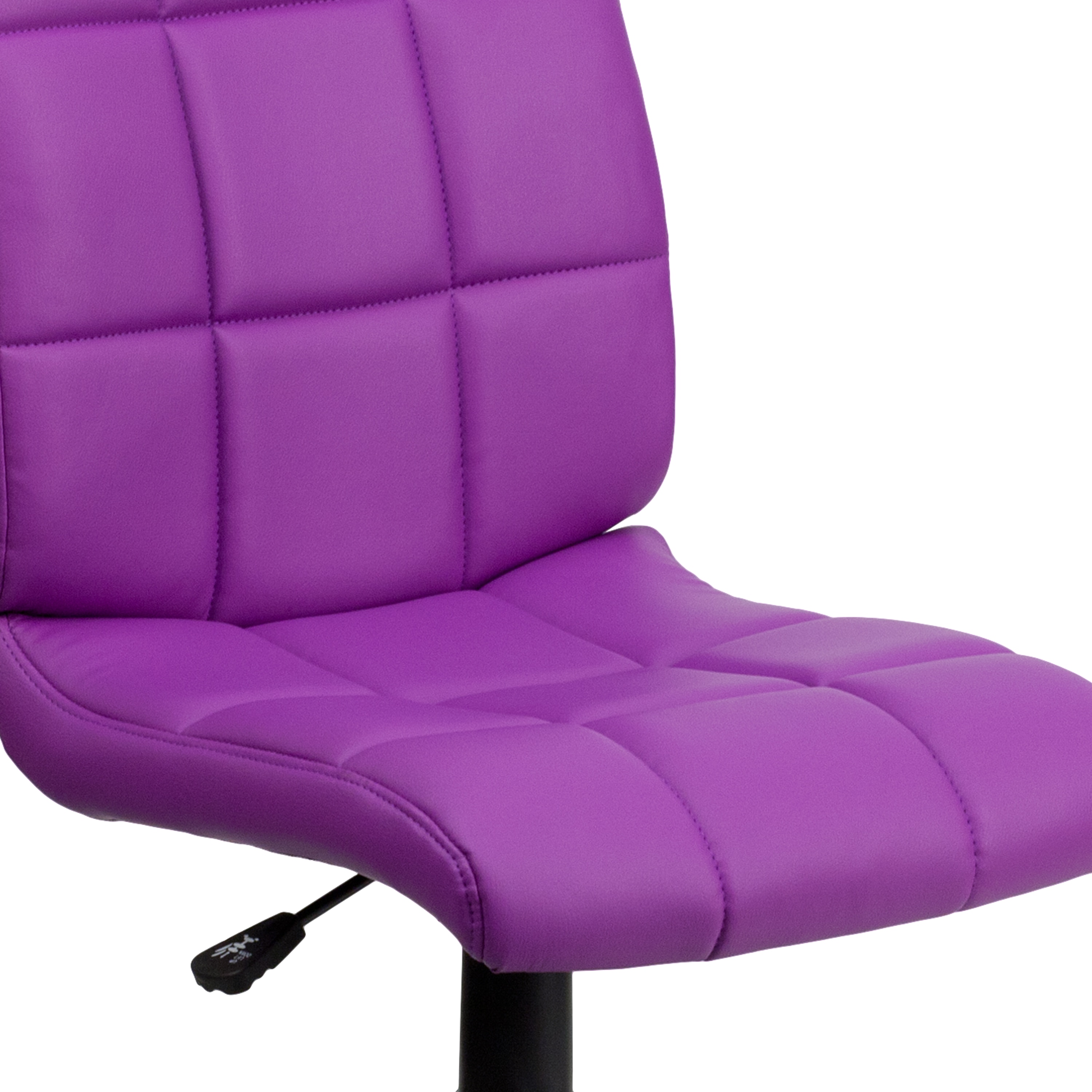 Violet Quilted Vinyl Armless Mid-Back Task Chair