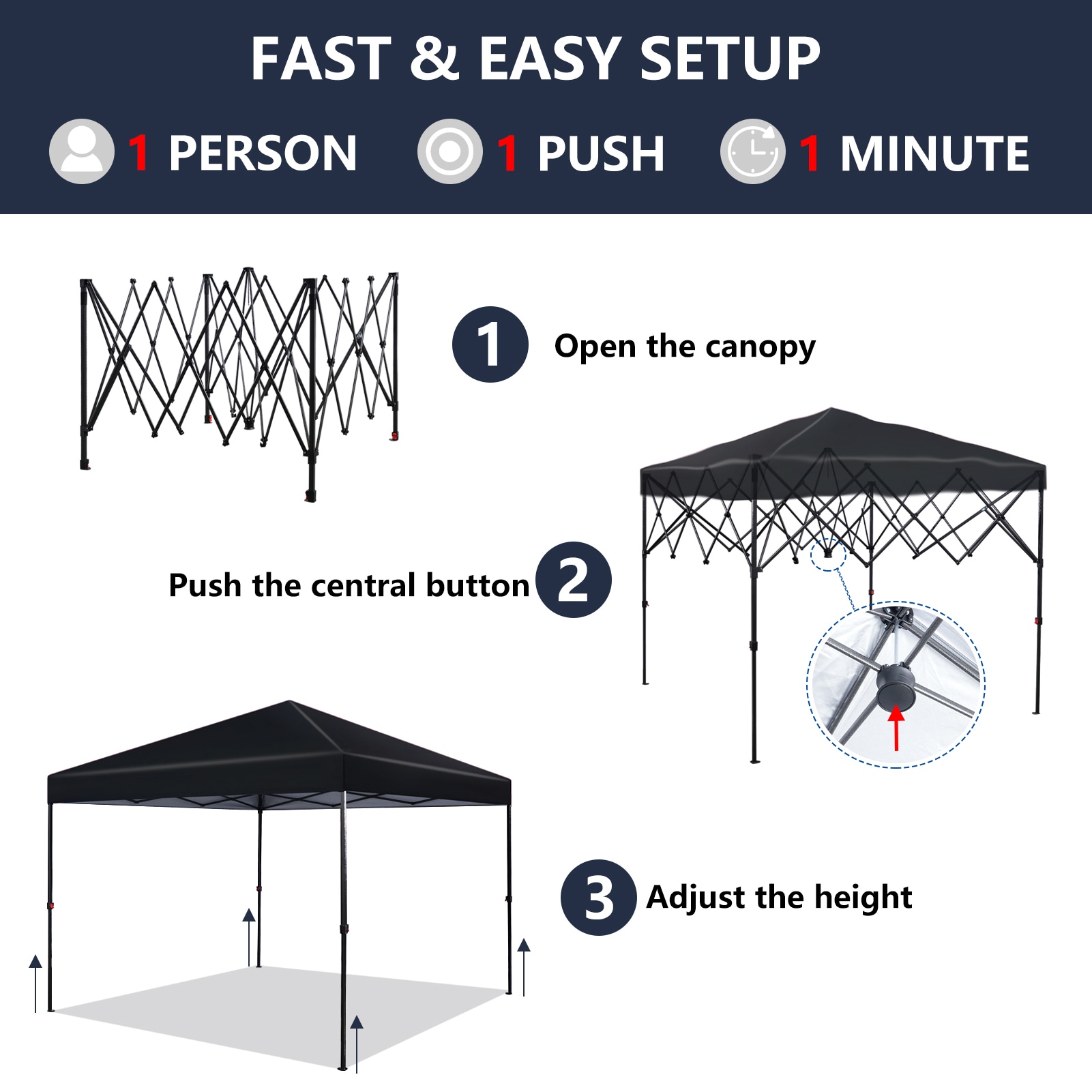 StarEcho CPN01-BLACK Wood-Resin-Gazebos - View #3