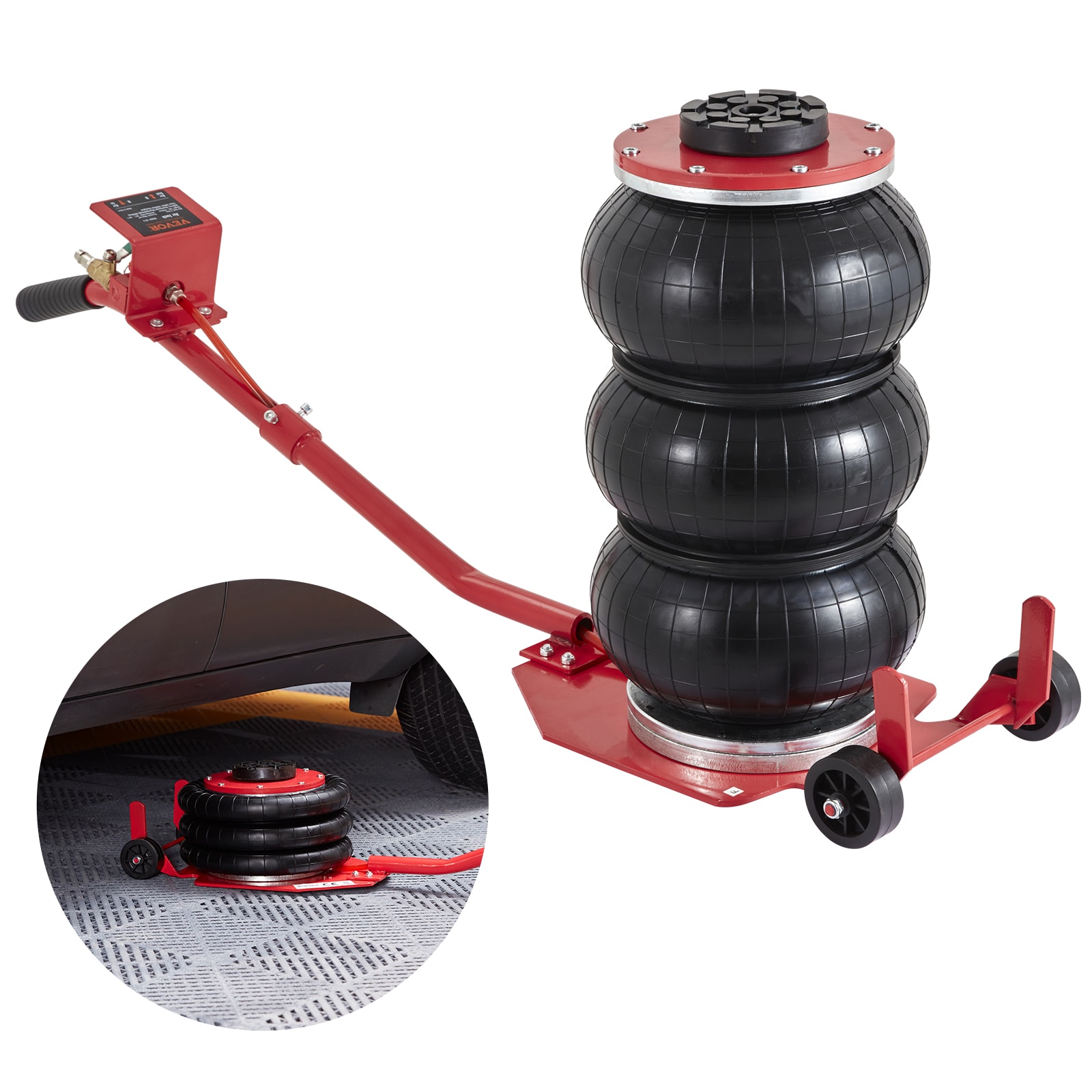 VEVOR Air Jack, 3 Ton/6600 Lbs Triple Bag Air Jack, Airbag Jack with Six  Steel Pipes, Lift Up To 17.7 Inch/450 Mm, 3-5 S Fast Lifting Pneumatic  Jack, with Long Handles For