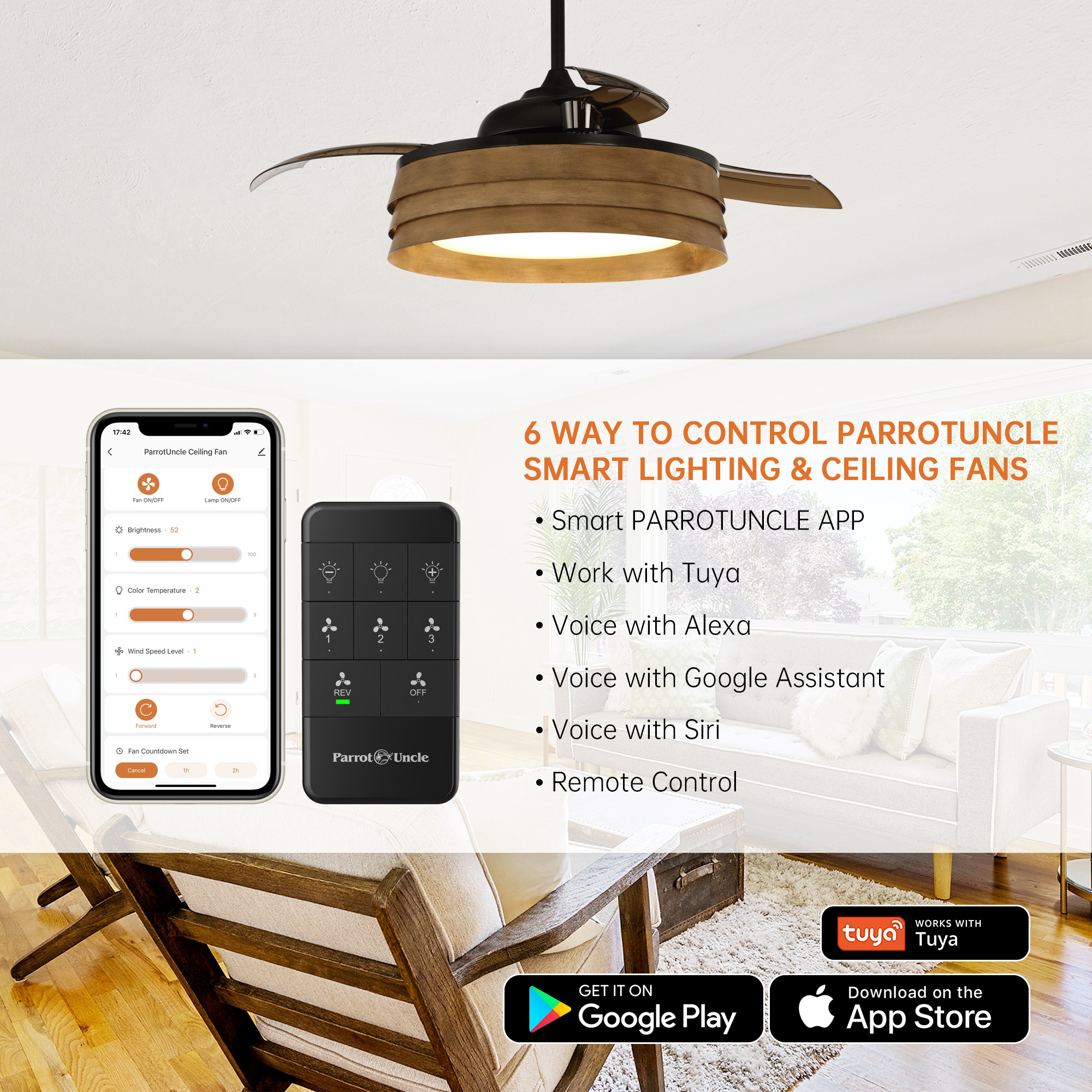 Parrot Uncle F4613-SMART Ceiling-Fans - View #2