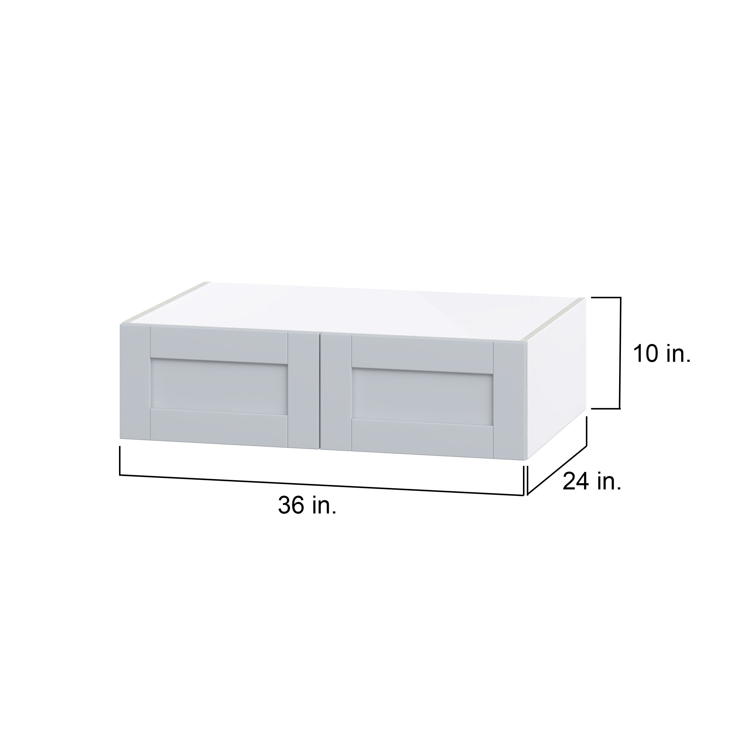 Hugo&Borg Charlesberg 36-in W x 10-in H x 24-in D Gray Wall Fully Assembled Cabinet (Flat Panel Shaker Door Style)