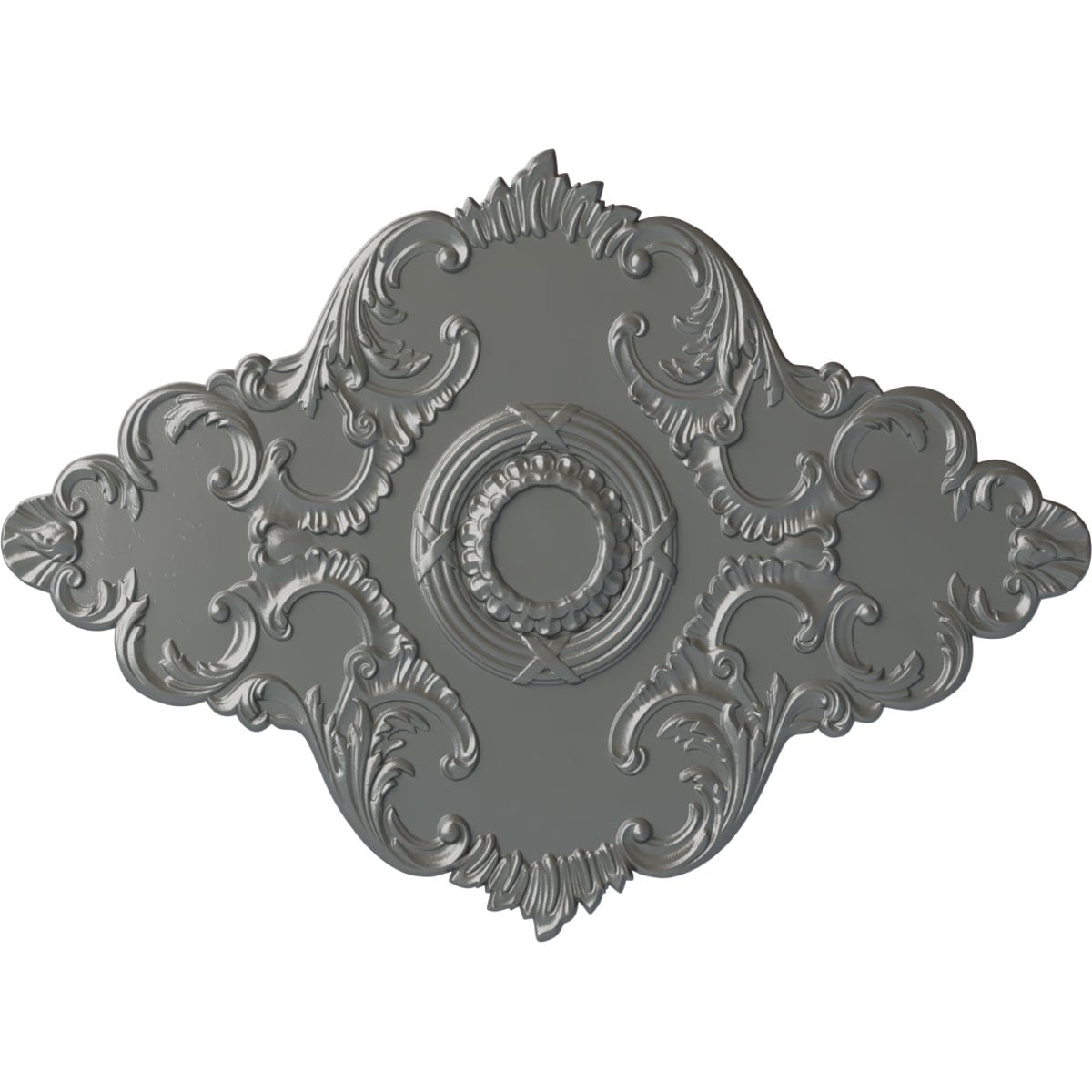 Ekena Millwork CM67PESLS Piedmont 70-in W x 50-in L Painted Silver Polyurethane Whole Ceiling Medallion