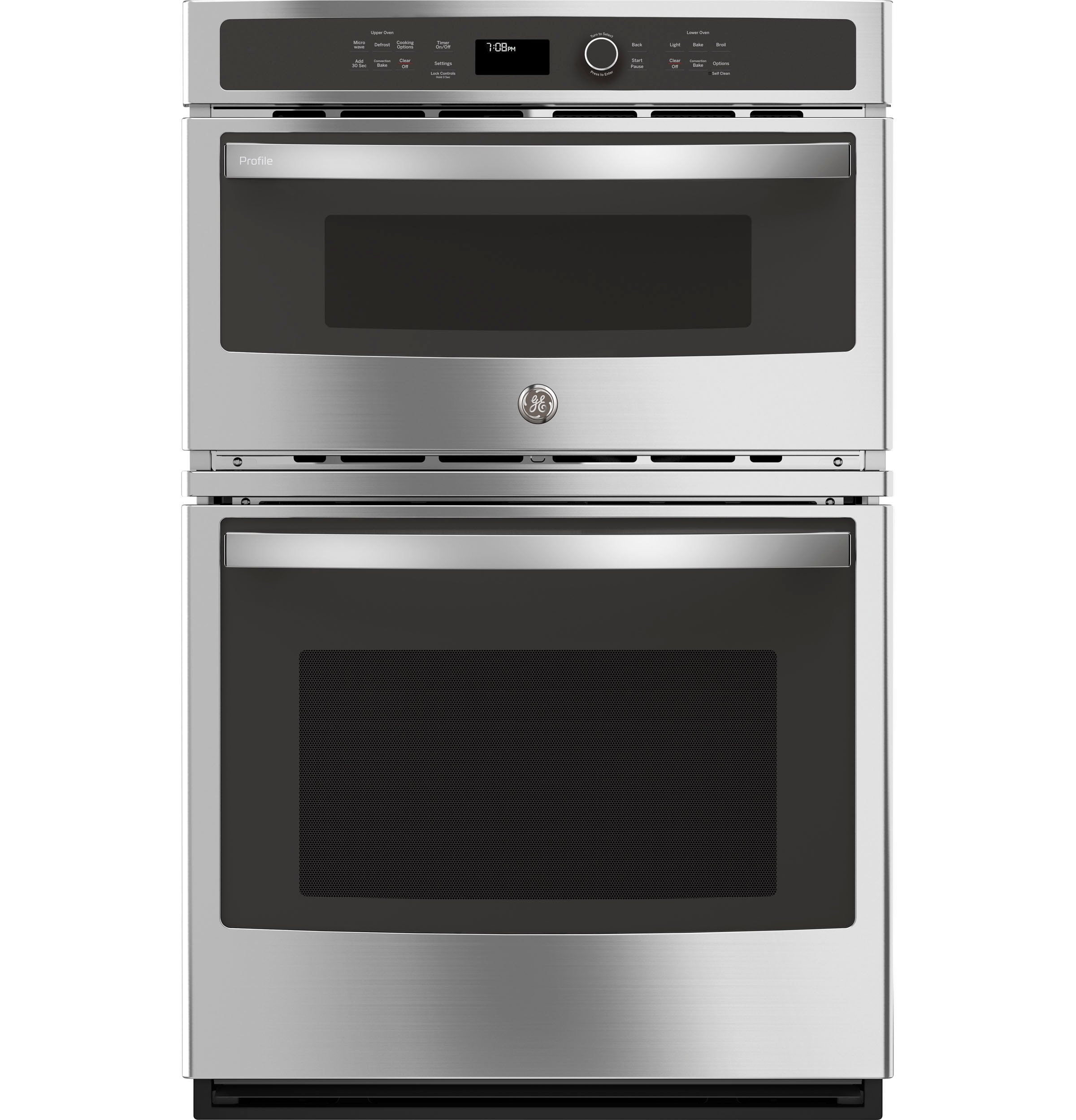 GE - Profile 27 inch Self-cleaning Microwave Wall Oven Combo ( Stainless steel )