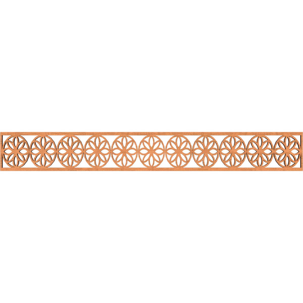 Ekena Millwork MLDB06X46BLUCH Blume Fretwork Flat Trim 6-in x 3.86-ft Cherry Brown Unfinished 2156327 Pierced Wall Panel Moulding
