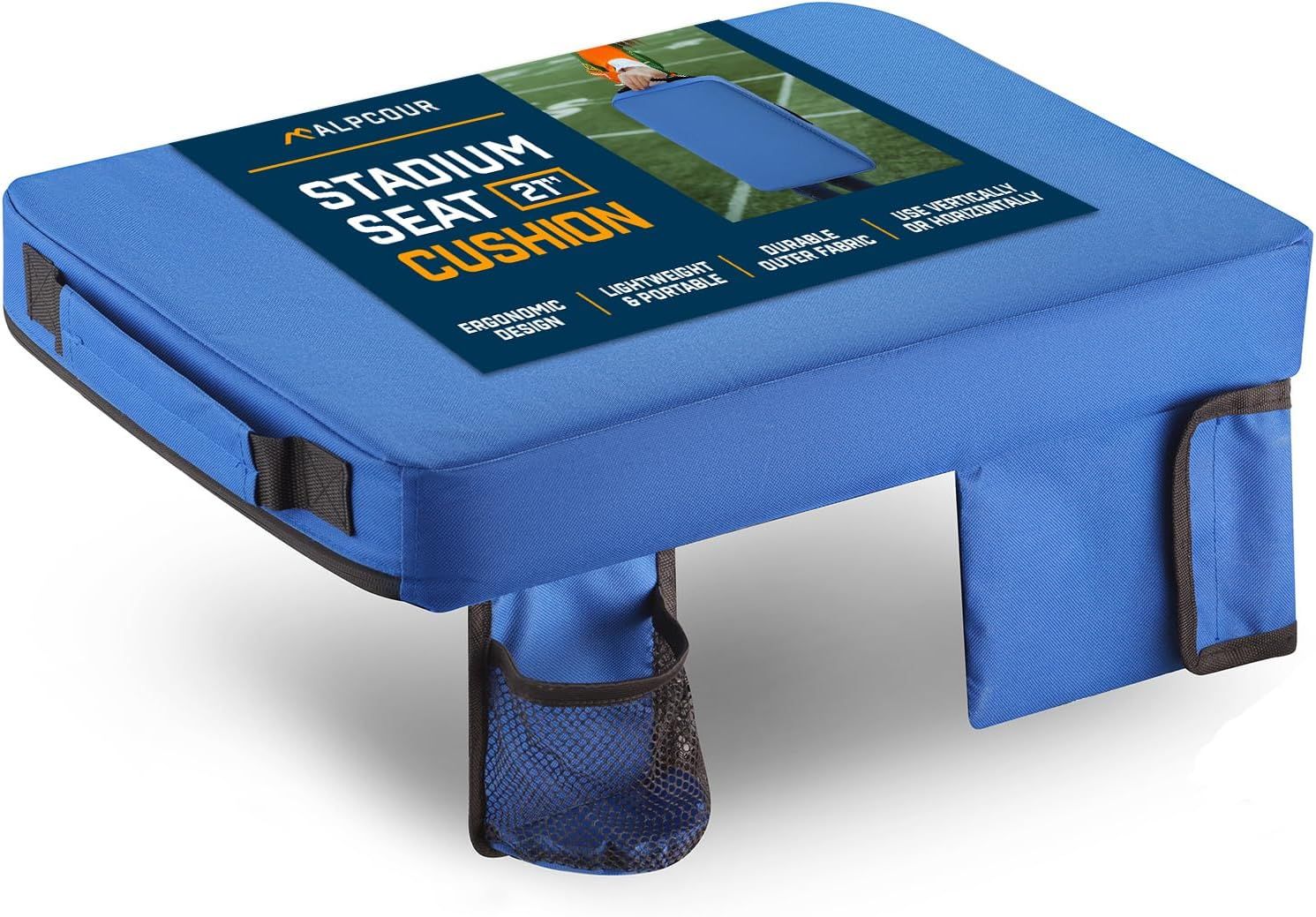 LUXEYARD Portable Extra Thick Stadium Seat Cushion - 21x 15 Inch ...