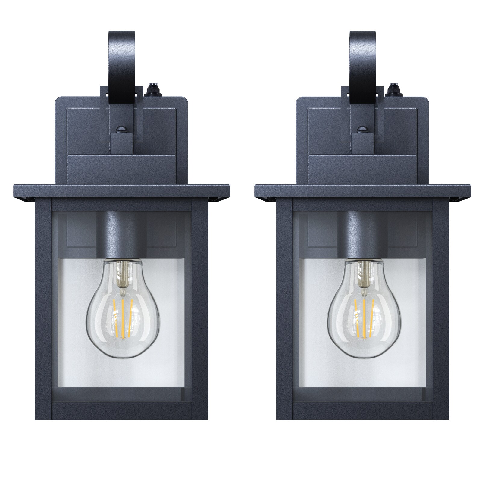 Matte Black Dimmable Outdoor Wall Sconce with Clear Glass