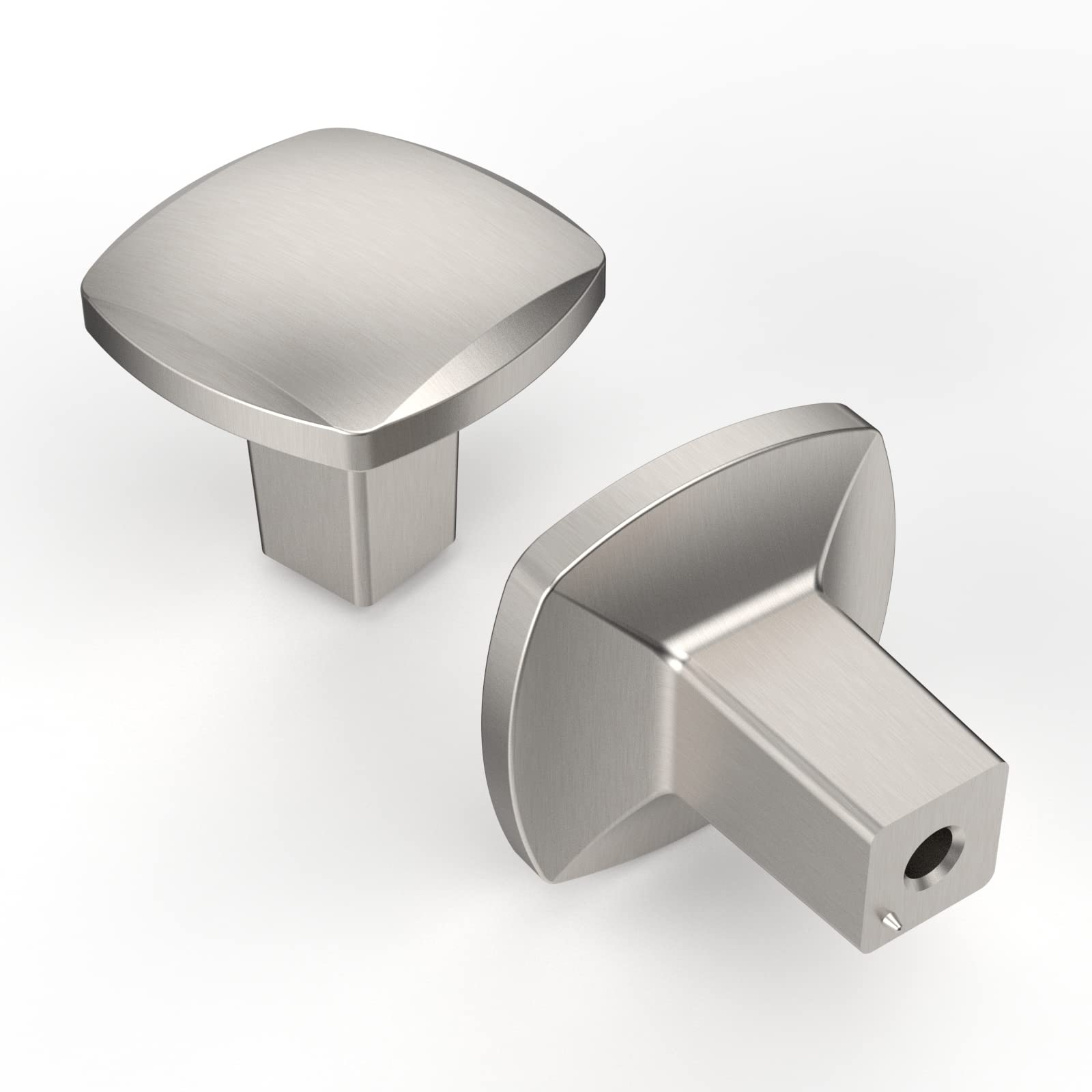 SenQWFa  10 Pack Kitchen Cabinet Knob Brushed Satin Nickel Square Dresser Knobs Drawer Knobs Kitchen Cabinet Hardware Knobs for Dresser Drawers
