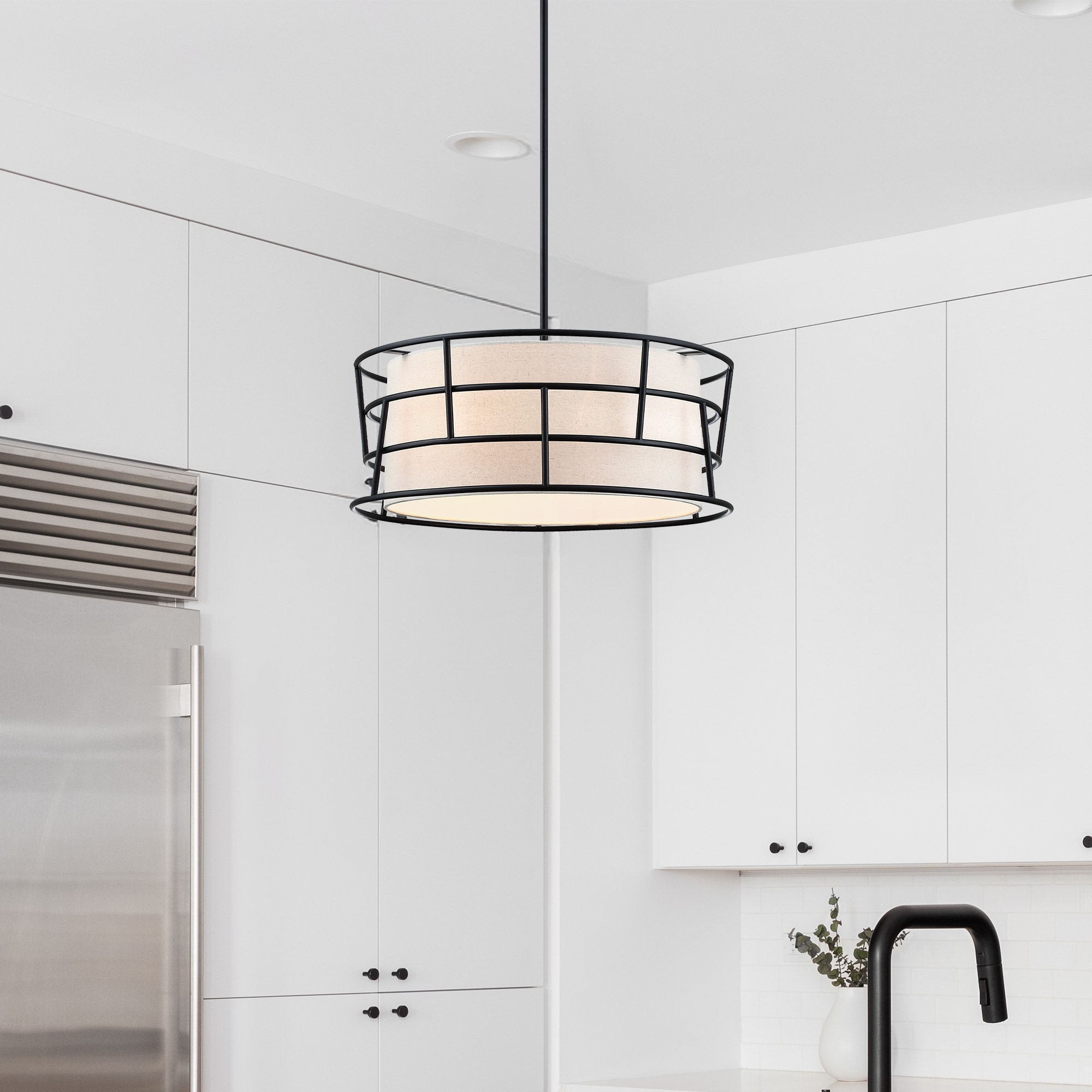 Designers Fountain D344M-22P-MB Aria Falls 3 -Light Matte Black Transitional Linear Hanging Pendant light