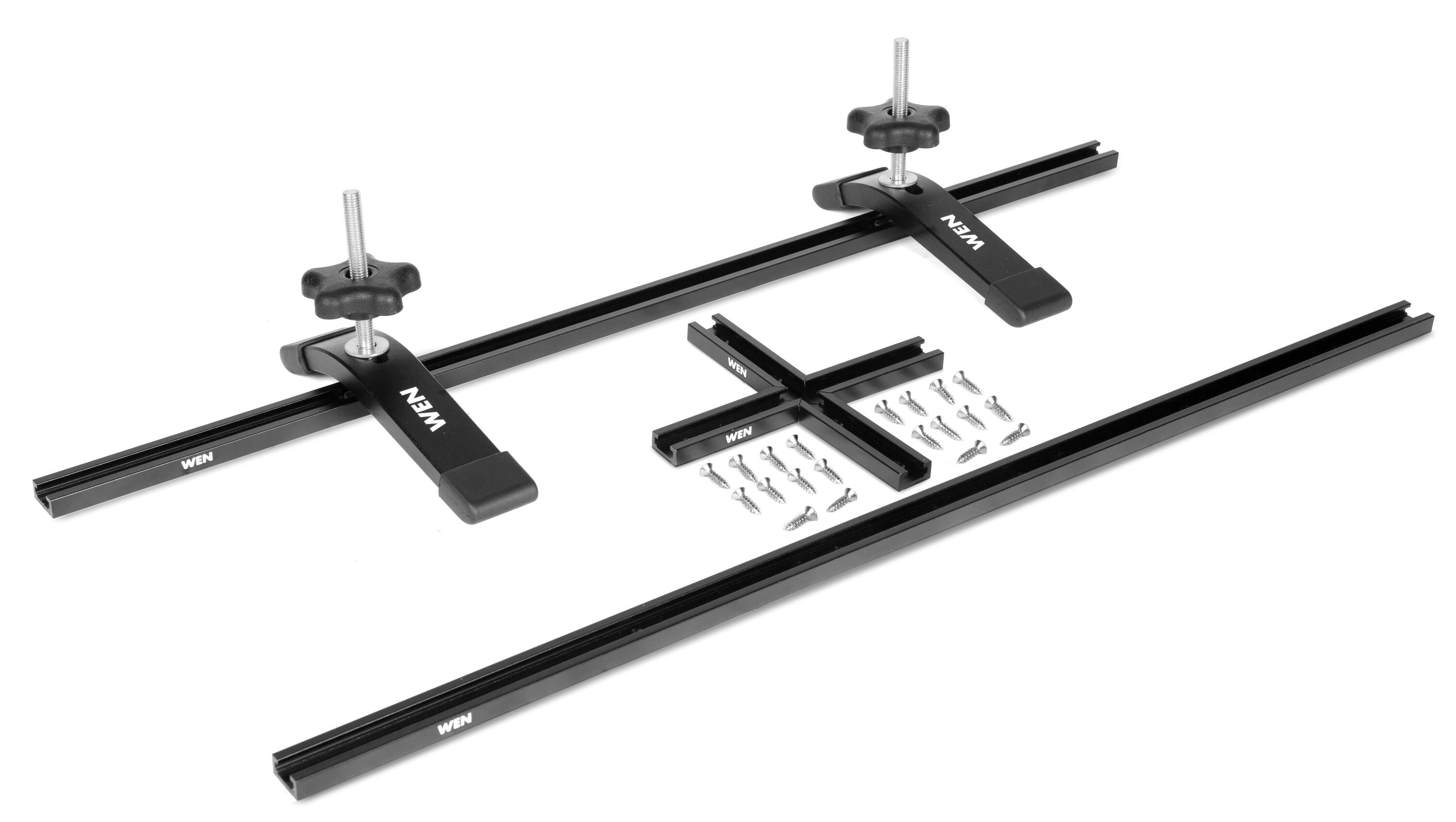 QWORK 12 T-Track, 4 Pack Aluminum Double Track with Mounting Holes for  Woodworking