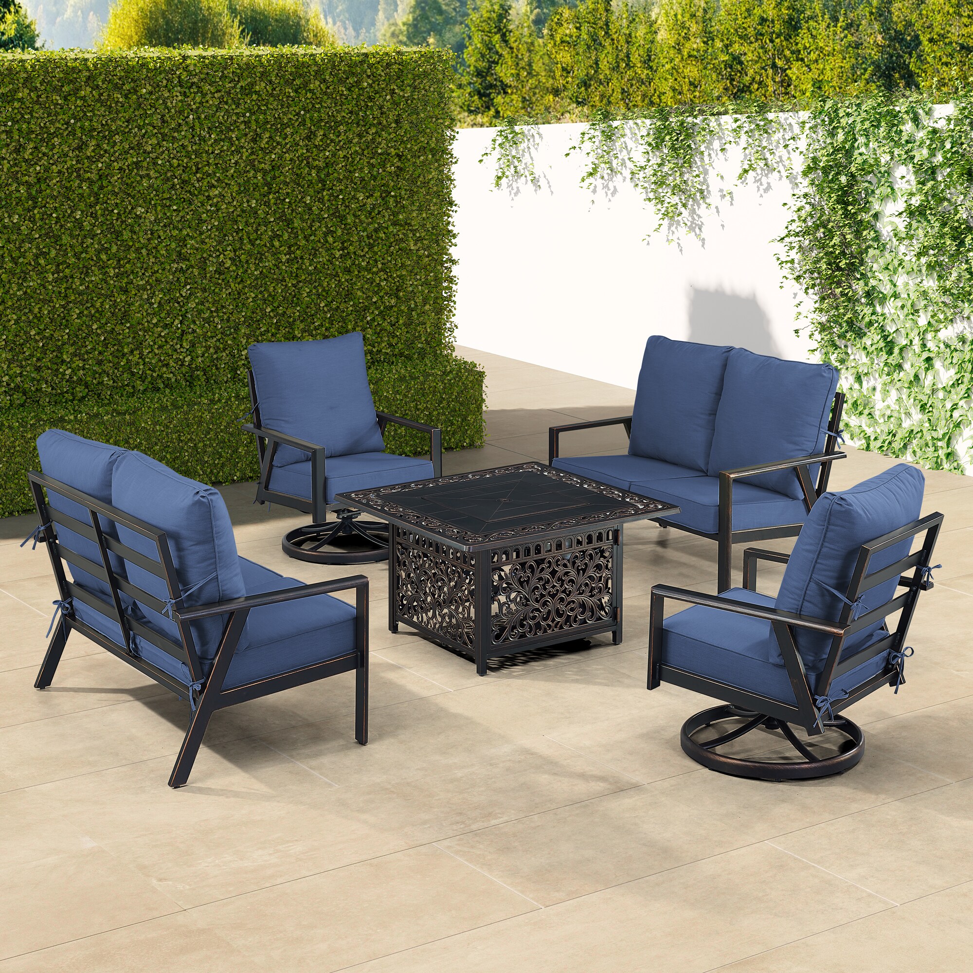 Oakland Living LUX2LS2CHMAYANBLCUA Patio-Conversation-Sets - View #3