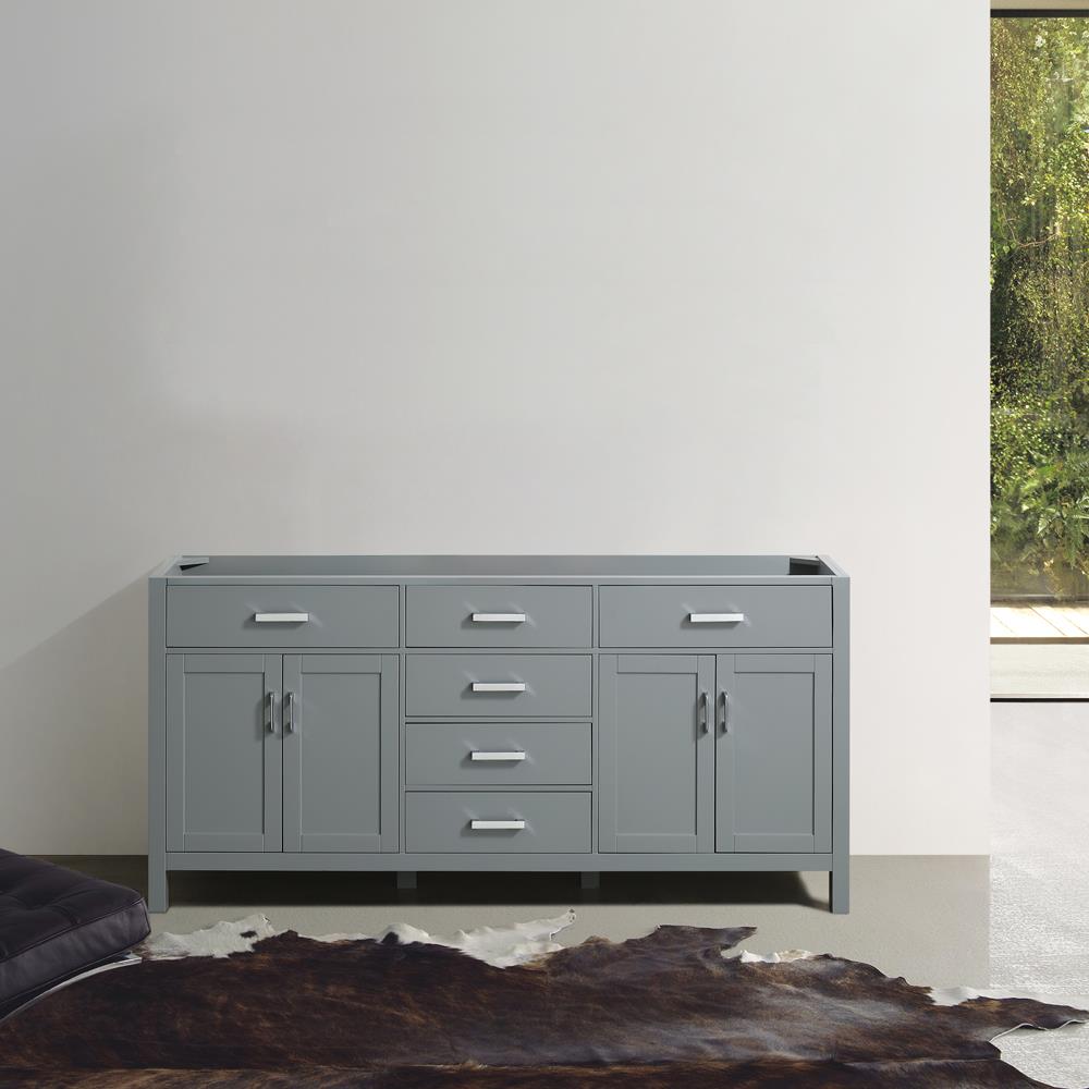 Beaumont Decor Hampton 72-in Gray Bathroom Vanity Base Cabinet without Top