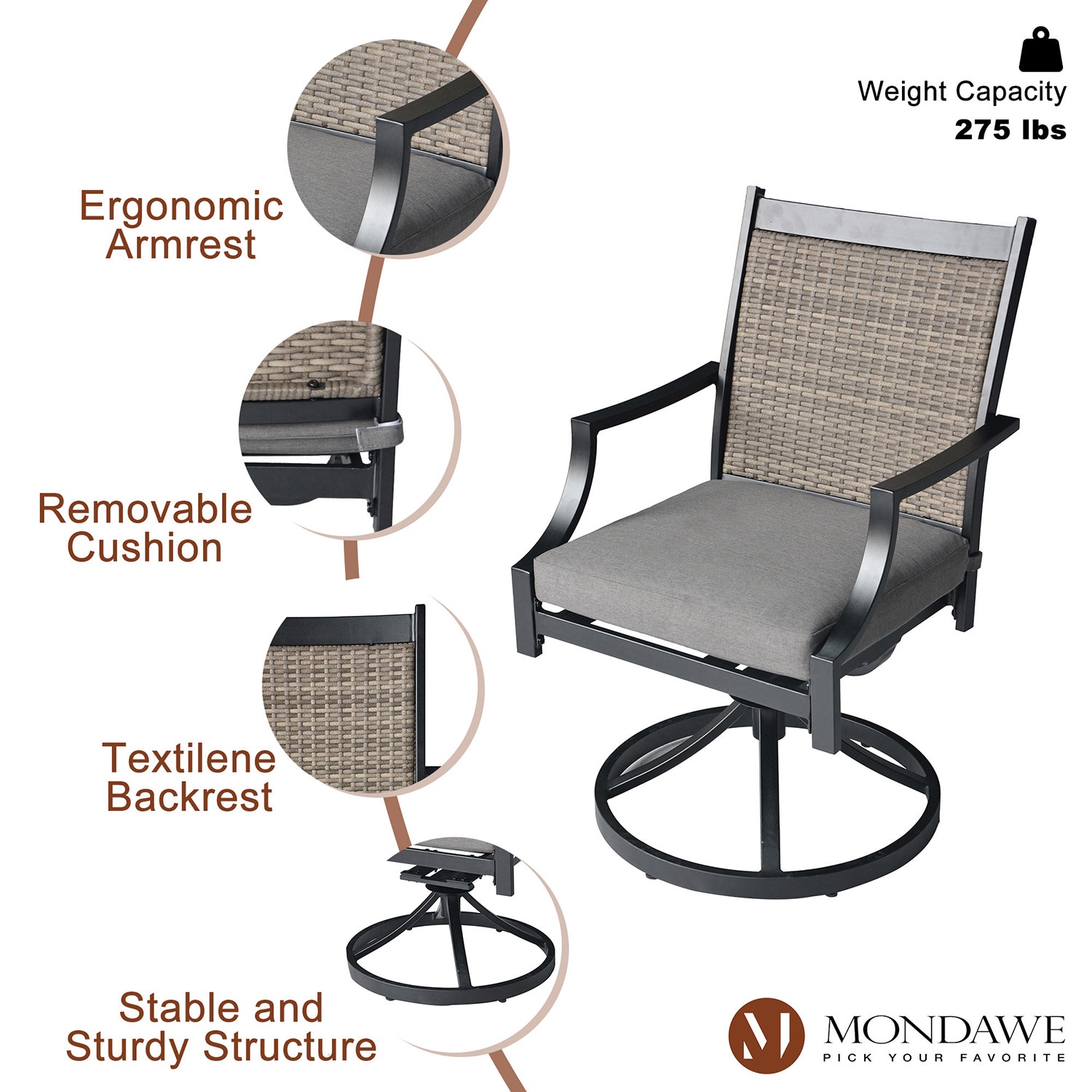 Mondawe 21OD011025BE-B Patio-Dining-Sets - View #5