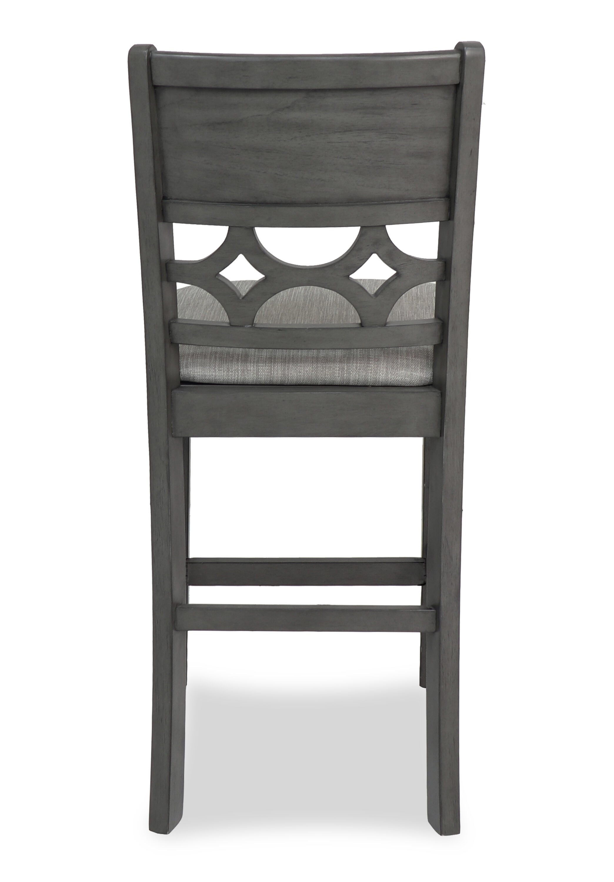 Contemporary 42" Round Gray Dining Set with 4 Padded Chairs