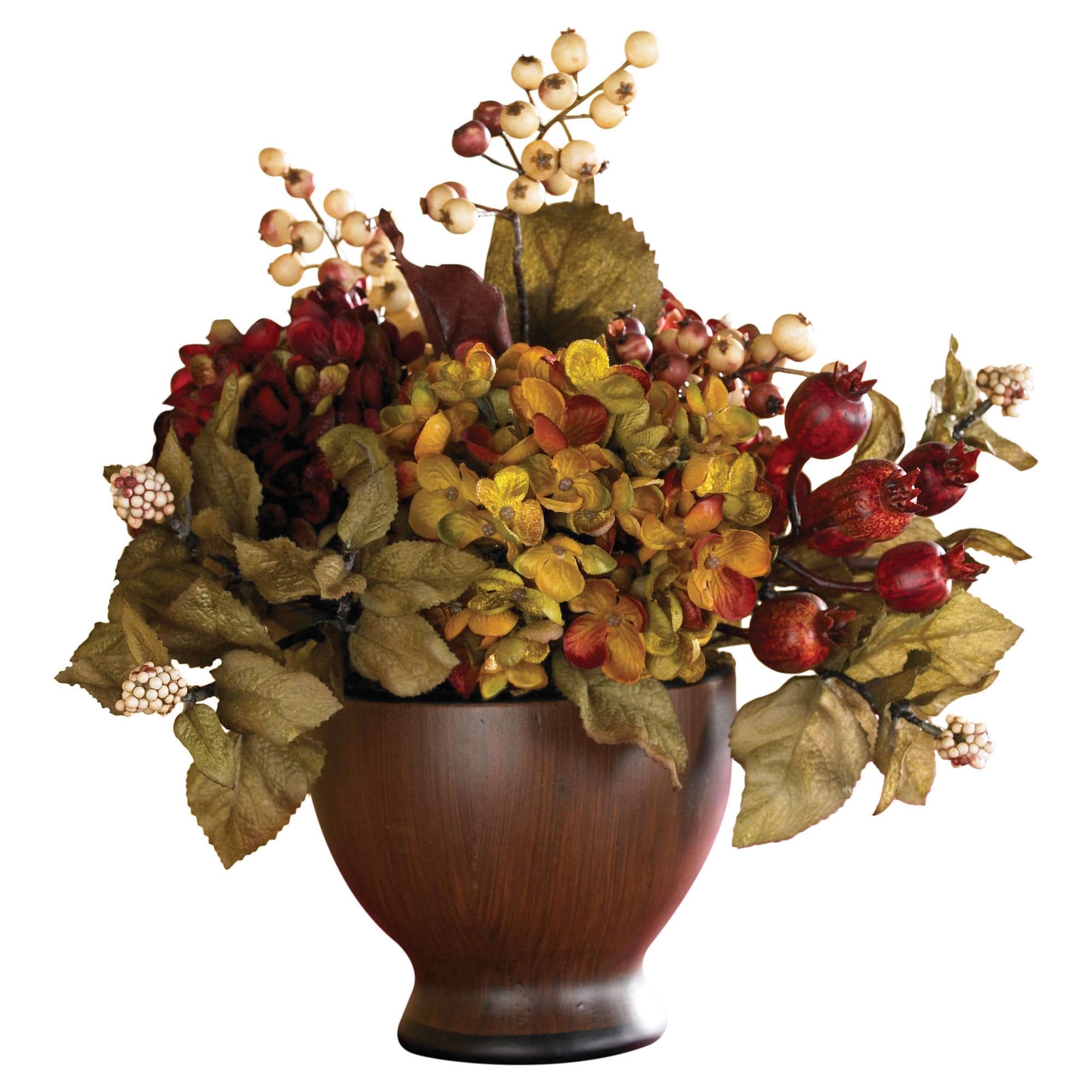 Nearly Natural 4680 12-Inches Orange Indoor Desktop Hydrangea Artificial flower