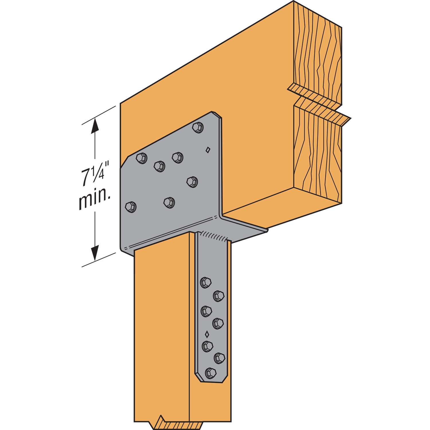 Simpson Strong-Tie ECCQ 4-in x 6-in Painted Wood To Wood Column Cap in ...