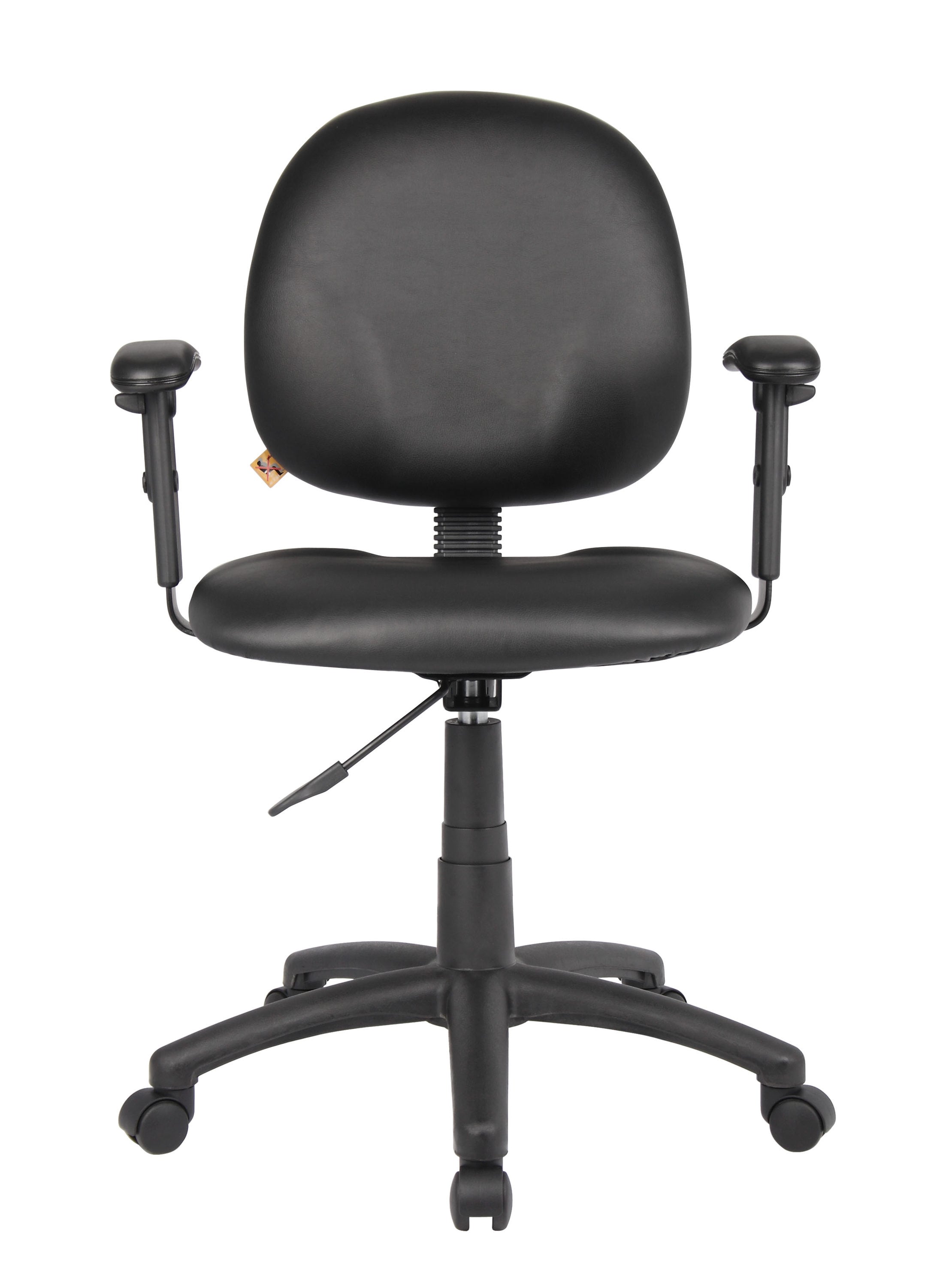 Black Ergonomic Vinyl Task Chair with Adjustable Arms