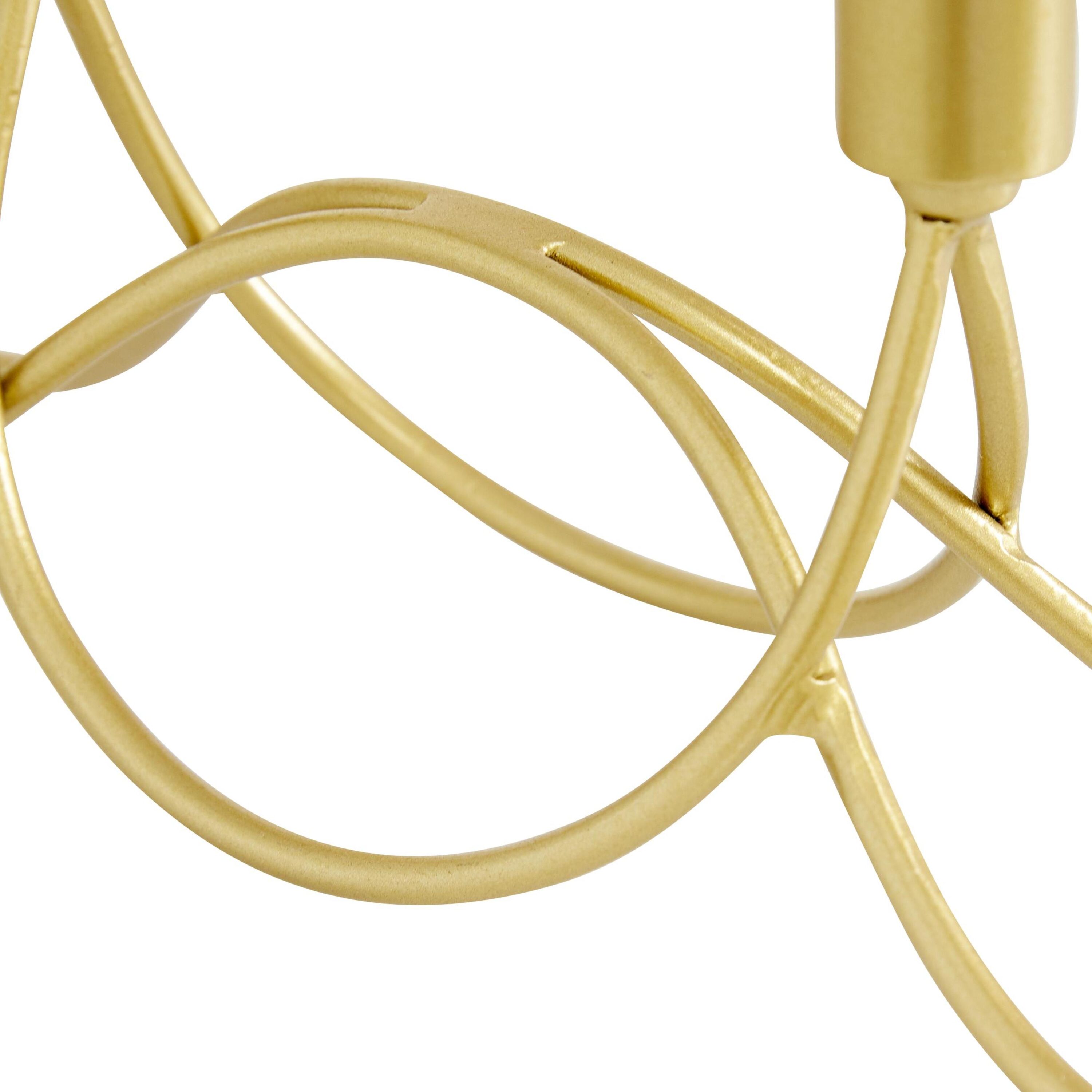 Gold Metal 4-Holder Arched Contemporary Candelabra