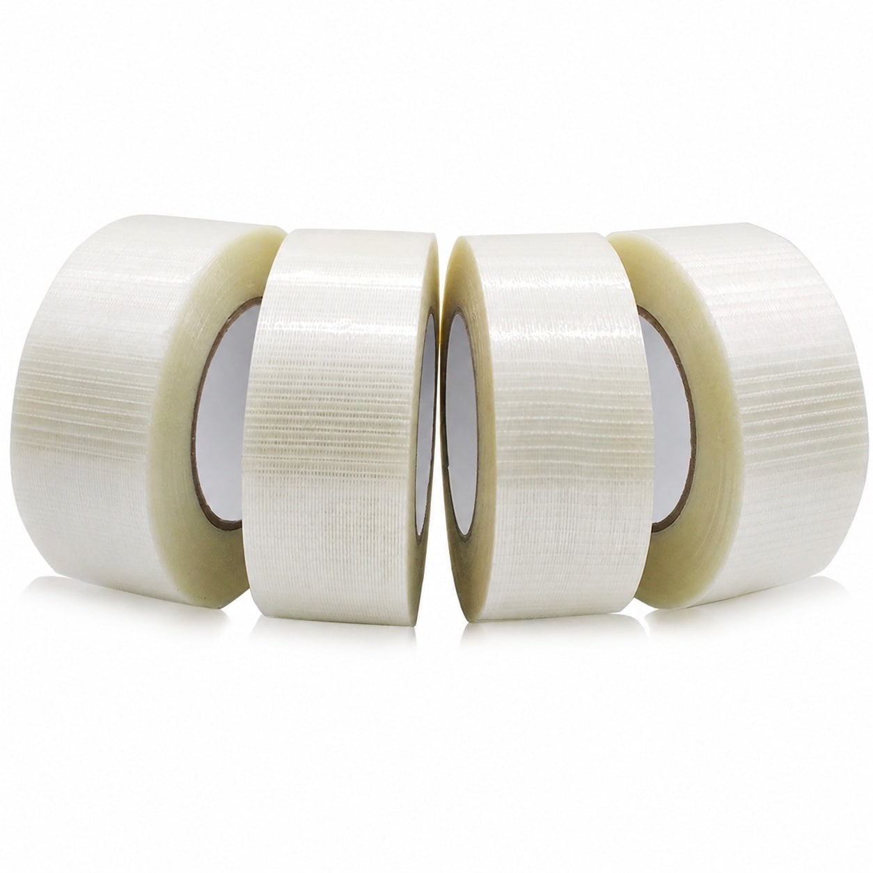 Etokfoks  4 Rolls 2 in x 55 yds Fiberglass Filament Tape 5 9 mil Clear Weatherproof UV Resistant