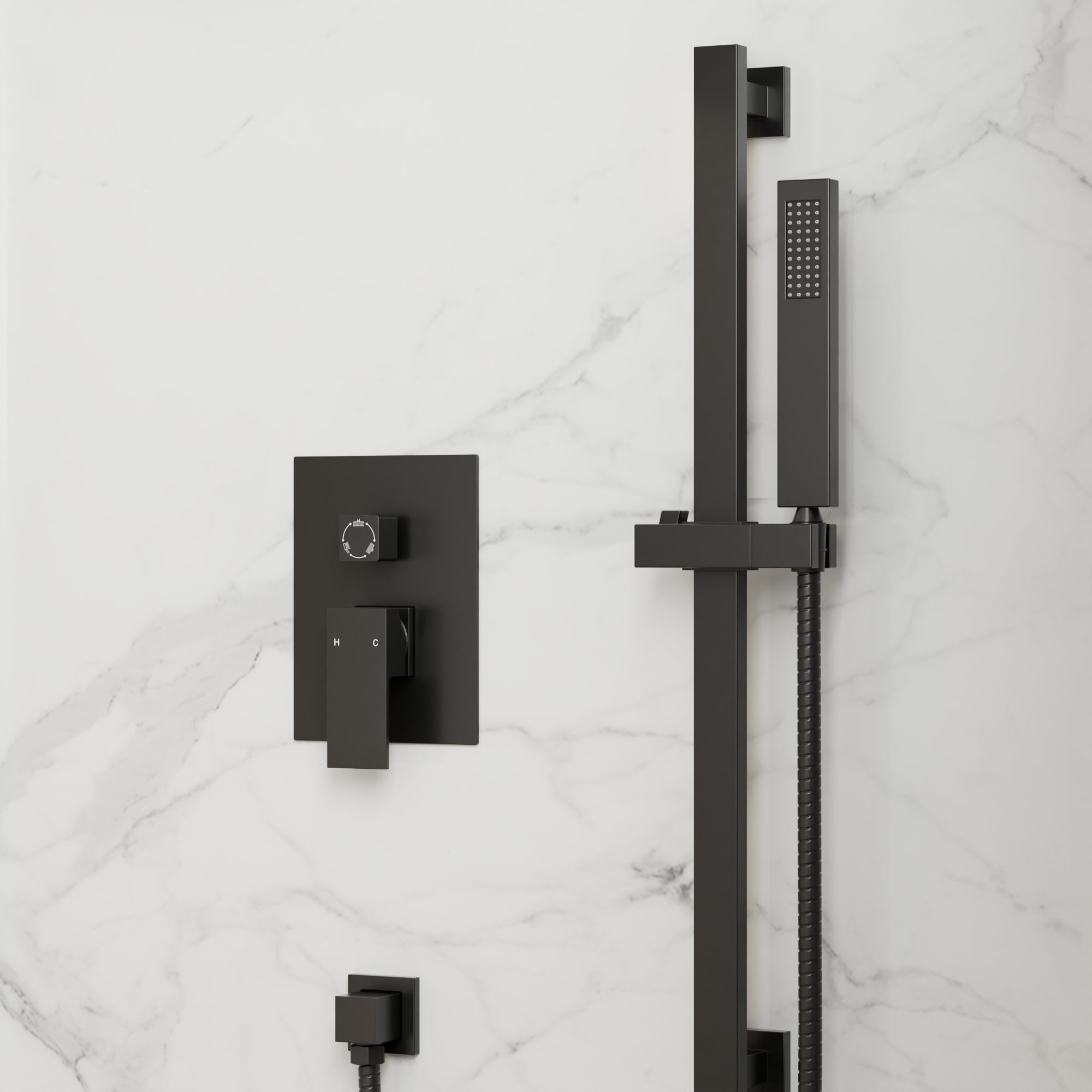 GRANDJOY SFS-1059-BK10 Showerhead-Bar-Panels - View #2