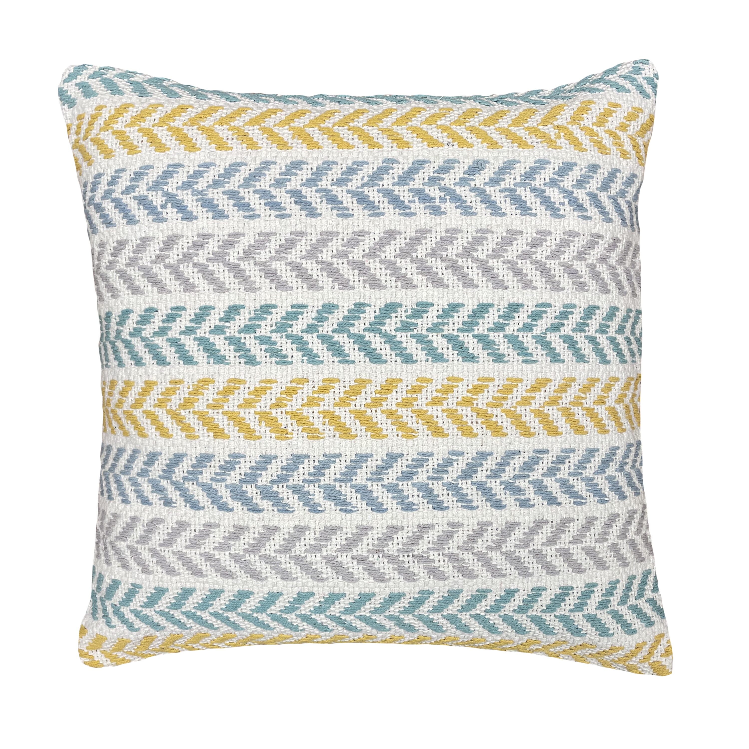 Altair Emerald City Chevron Cotton Throw Pillow - Yellow and Green