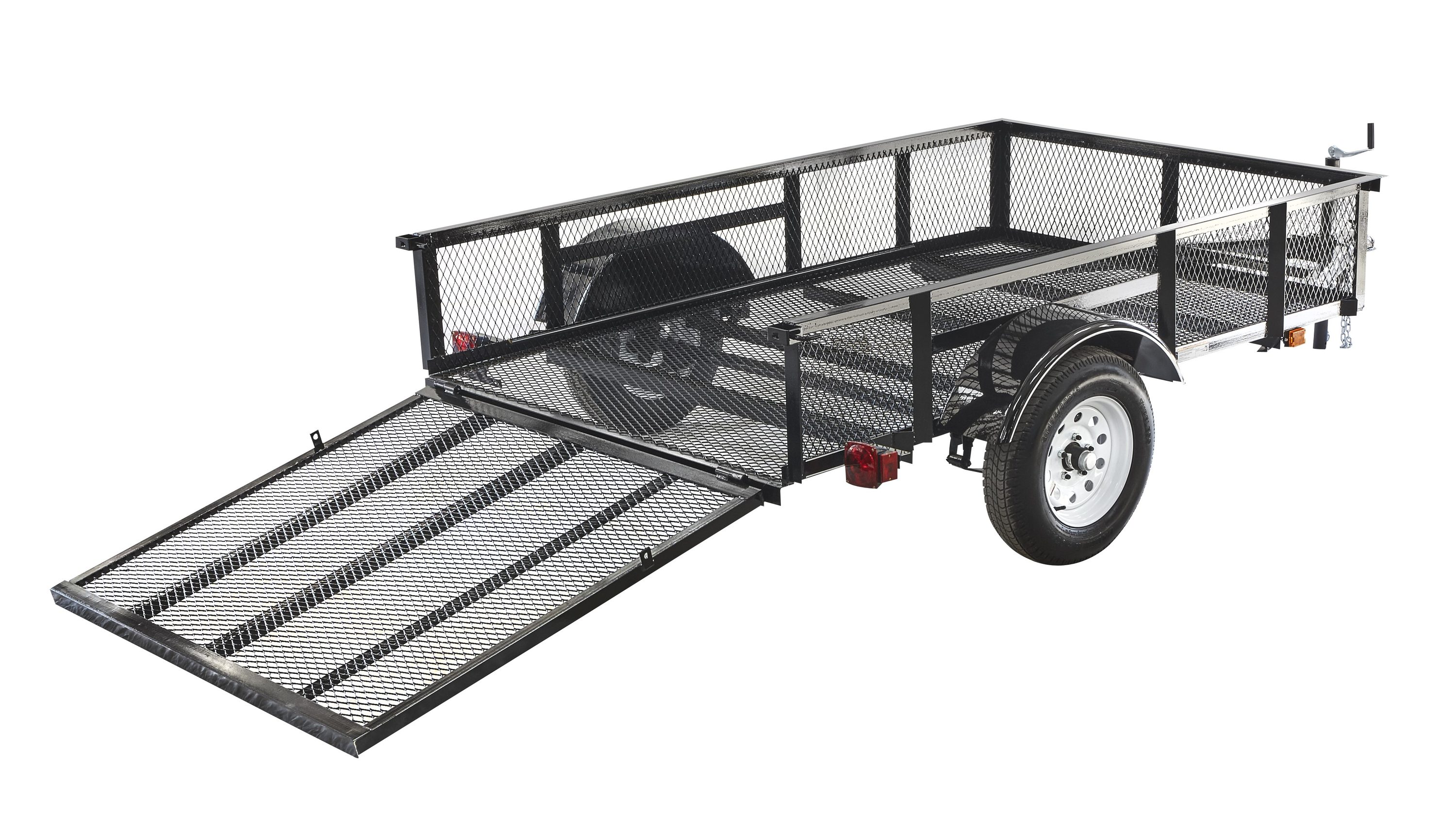 Carry-On Trailer 5-ft x 8-ft Wire Mesh Utility Trailer with Ramp Gate ...