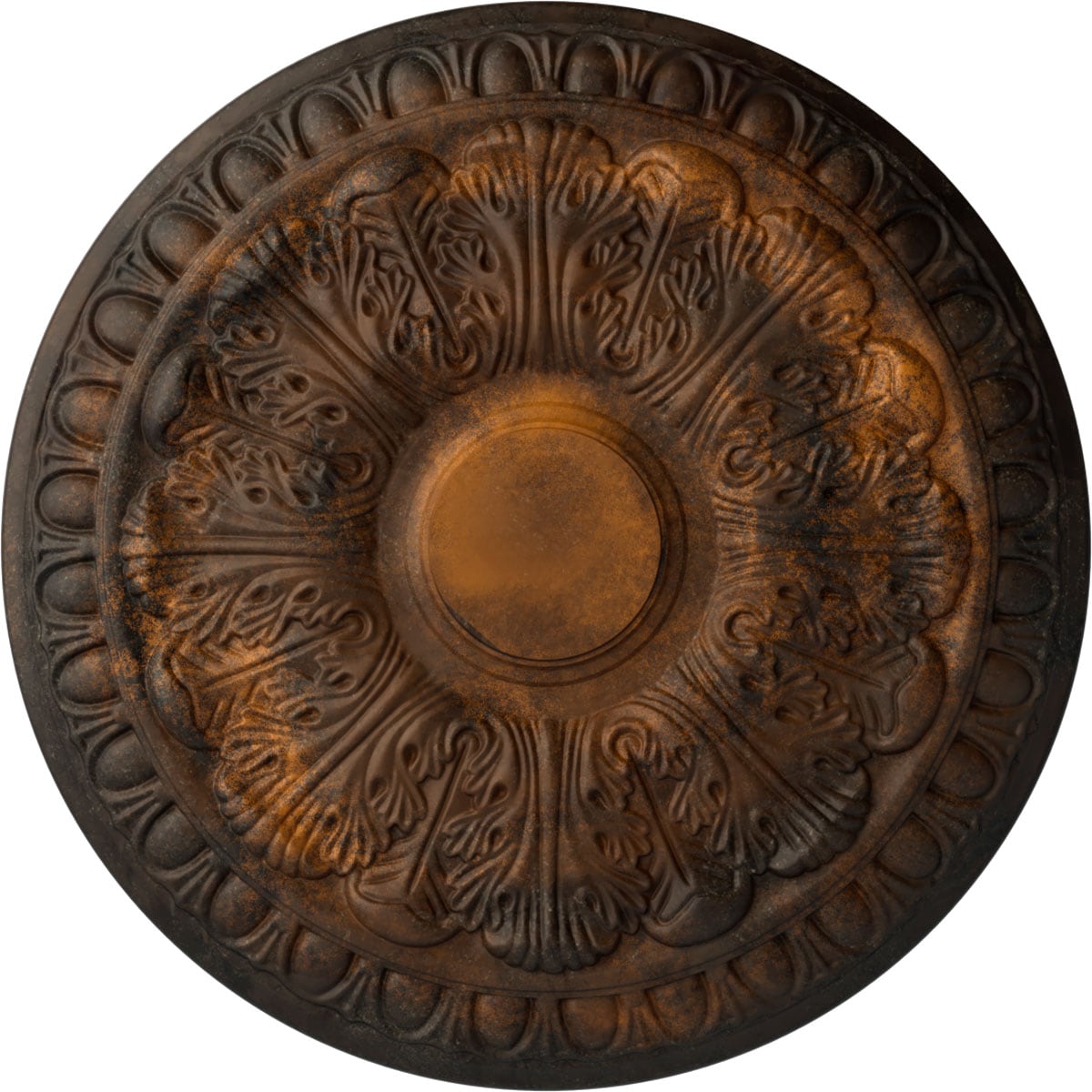 Ekena Millwork CM15CNRUS Colton 15.75-in W x 15.75-in L Painted Rust Polyurethane Whole Ceiling Medallion
