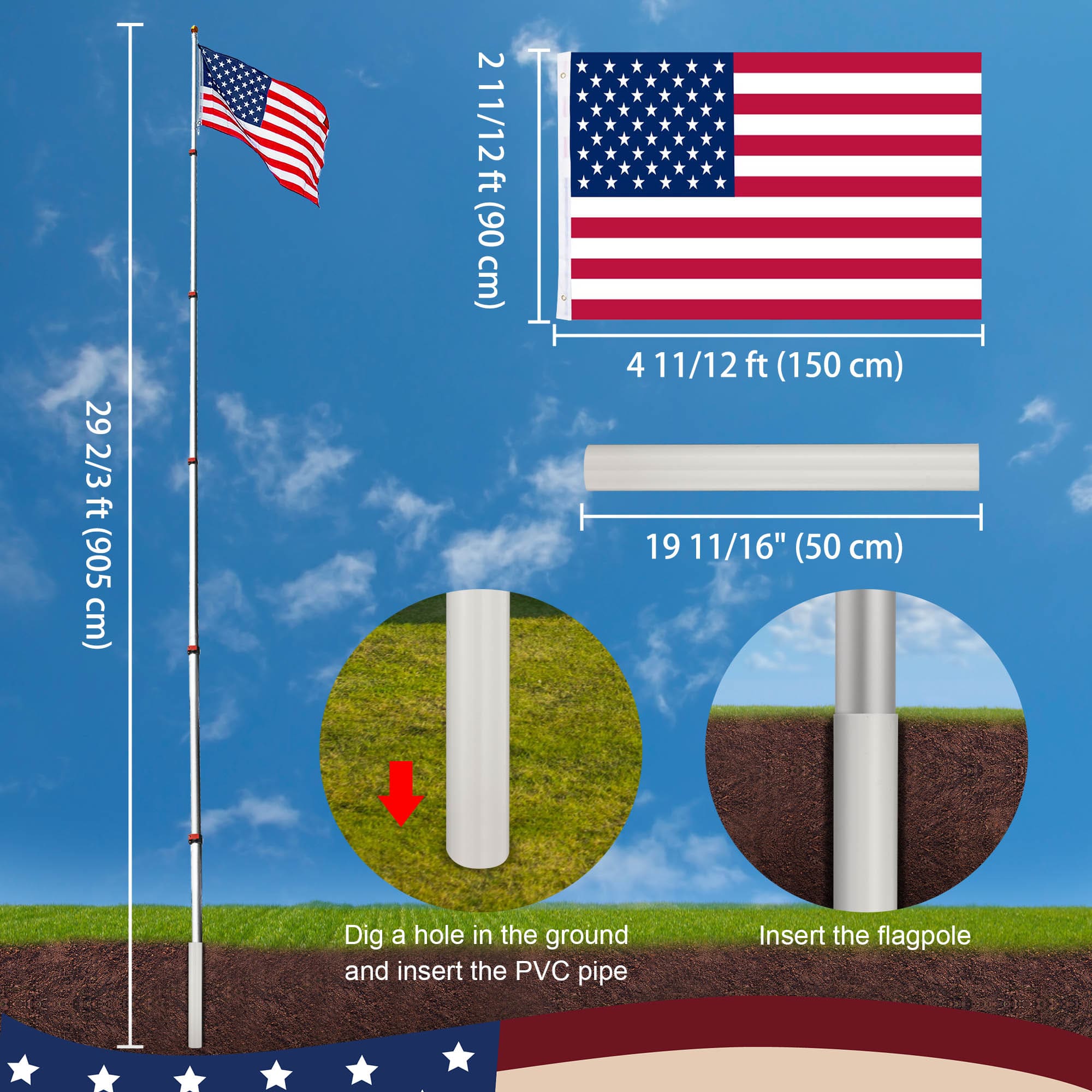 Yescom 22FLP005-30-F1.V4-LO Flag-Poles - View #6