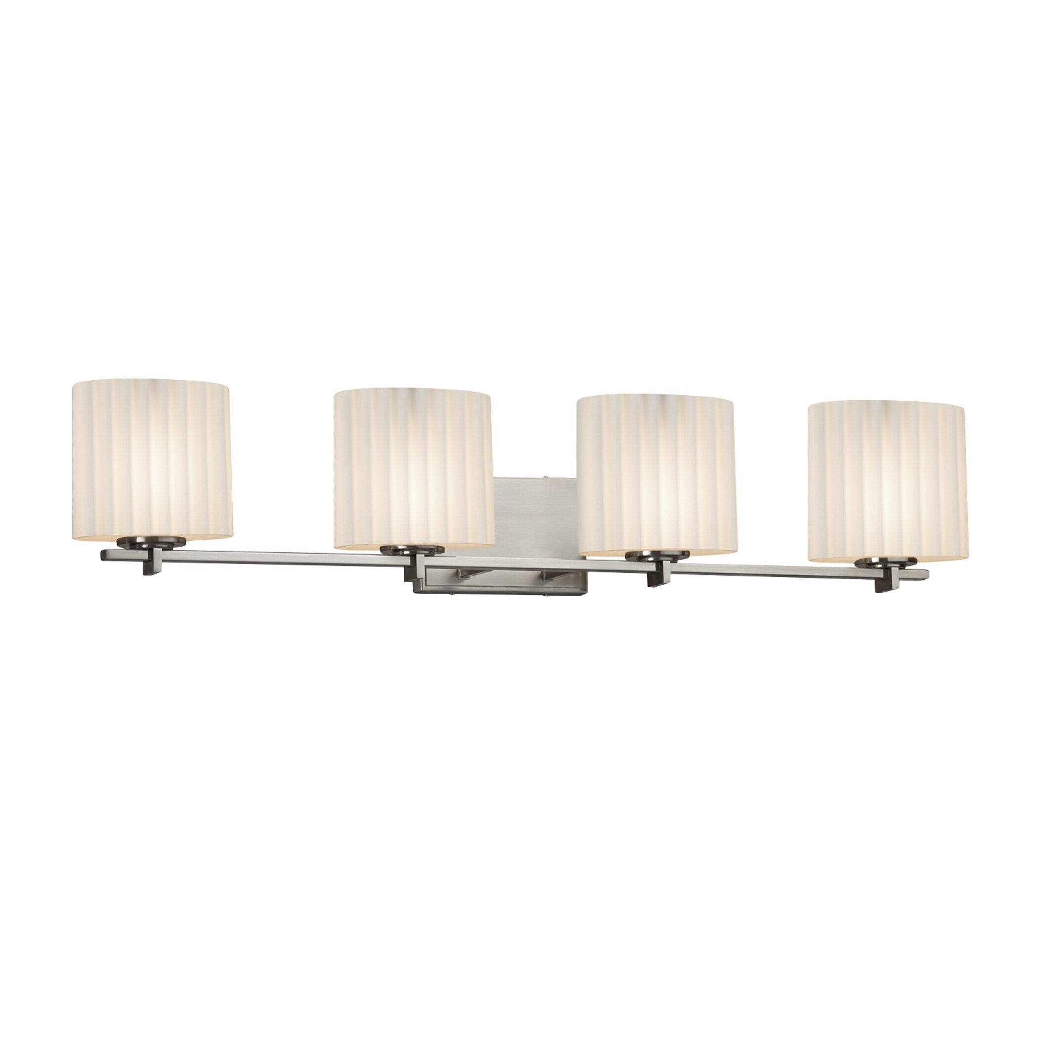 Justice Design Group POR-8444-30-PLET-NC Limoges 36.75-in 4-Light Brushed Nickel Transitional Vanity Light