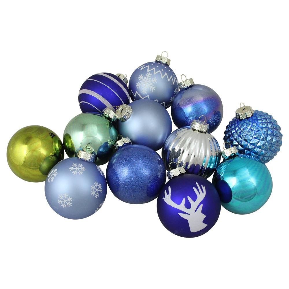 Northlight 12-Pack Blue Ornament Set in the Christmas Ornaments ...
