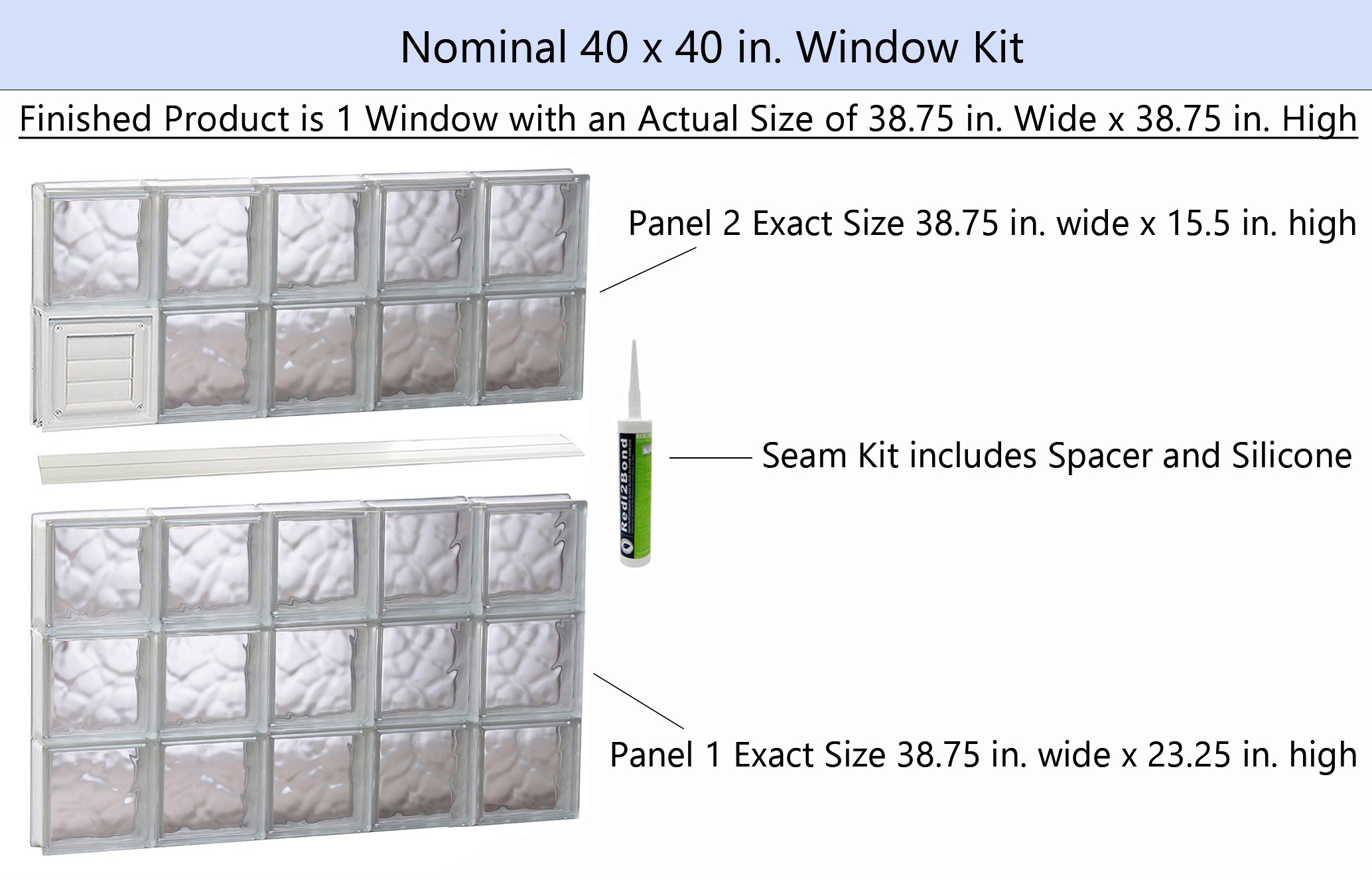 REDI2SET D4040DC Glass-Block-Windows - View #2