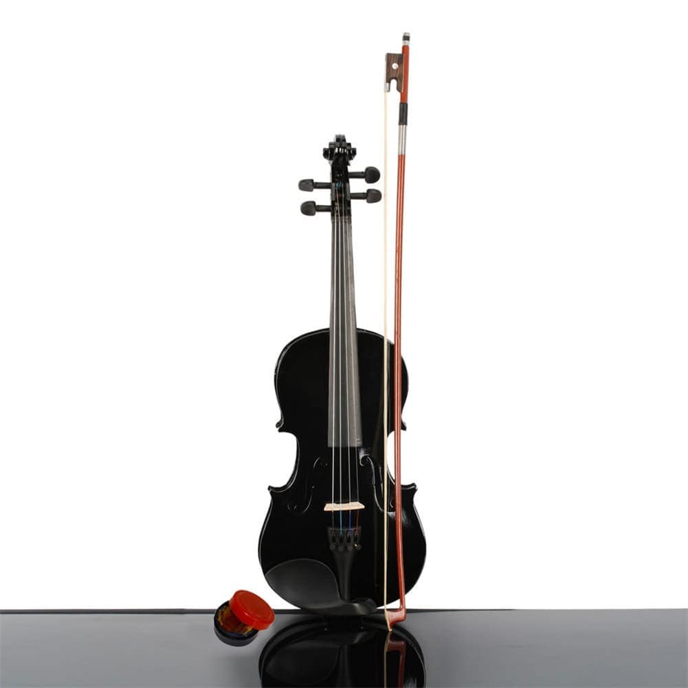 Qeetex GGL-PEL-0ME5YRK7 3/4 Acoustic Violin With Box Bow Rosin Natural Violin Musical Instruments Children Birthday Present Black