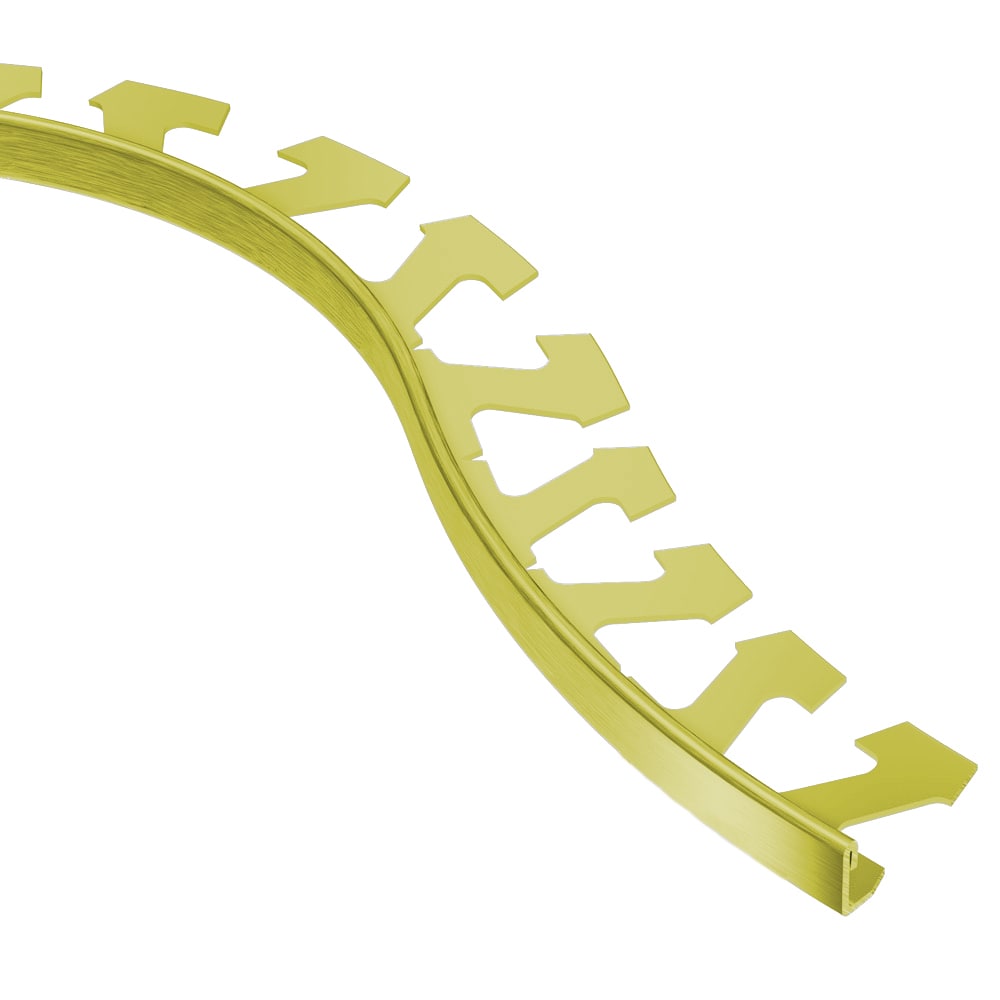 Schluter Systems R/A125AMGB Schiene-Radius 0.5-in W x 98.5-in L Brushed Brass Anodized Aluminum Aluminum L-angle Tile Edge Trim