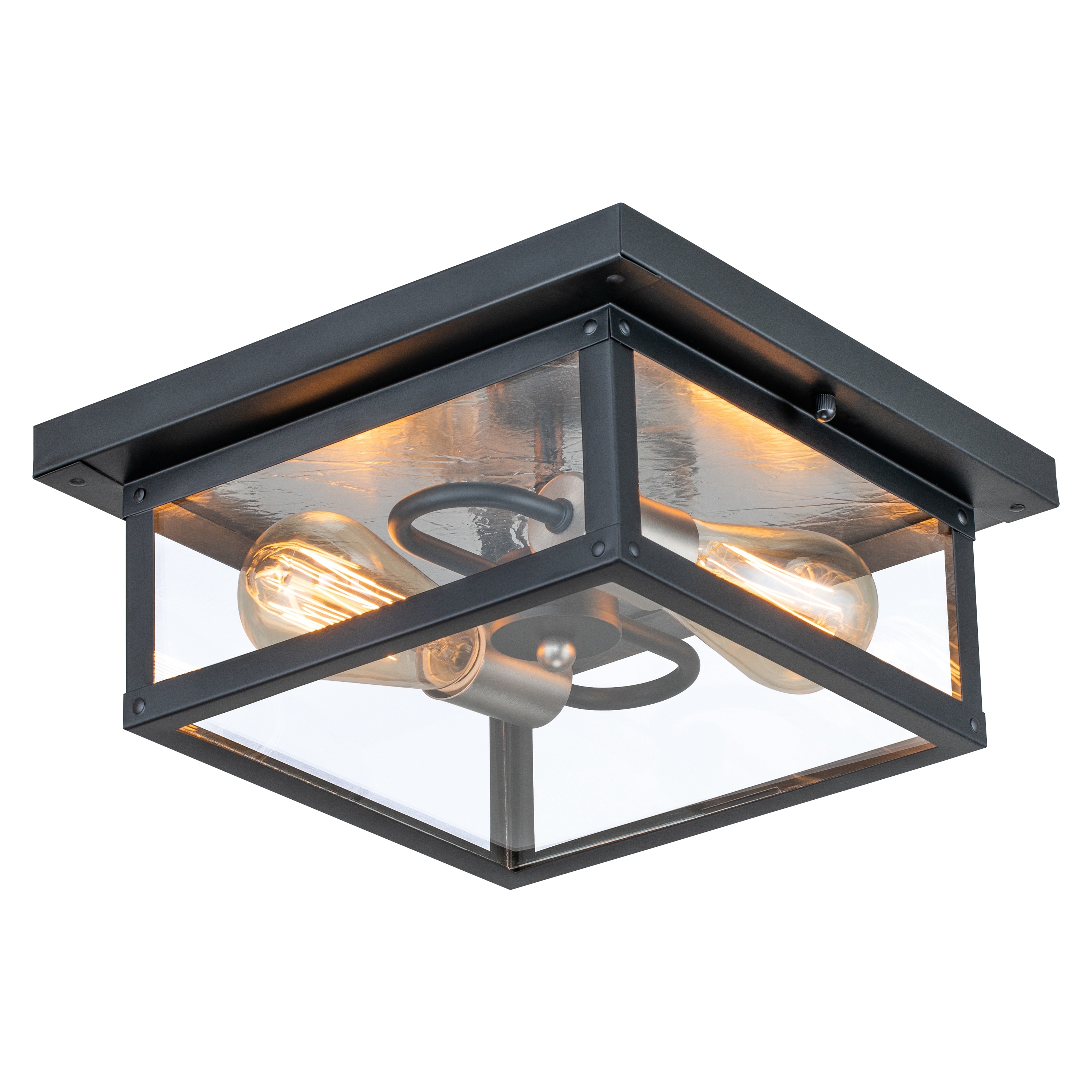 C Cattleya CA2177-FM 2-Light 11.5-in Matte Black Flush Mount Light